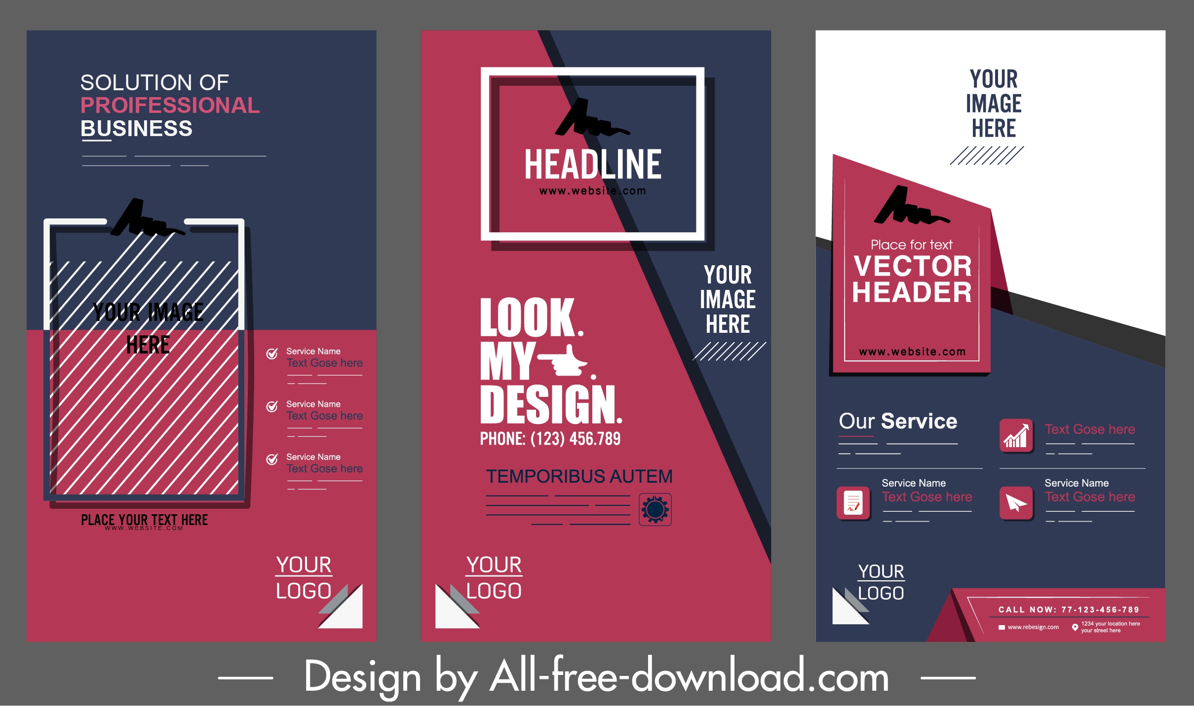 corporate banner templates elegant modern dark colored flat decor