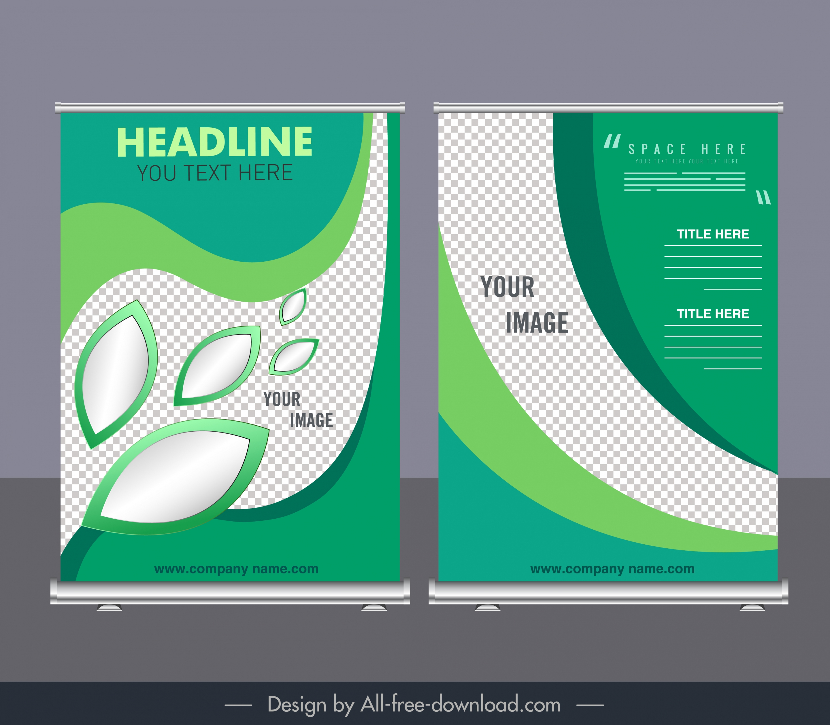 corporate banner templates modern green checkered curves decor