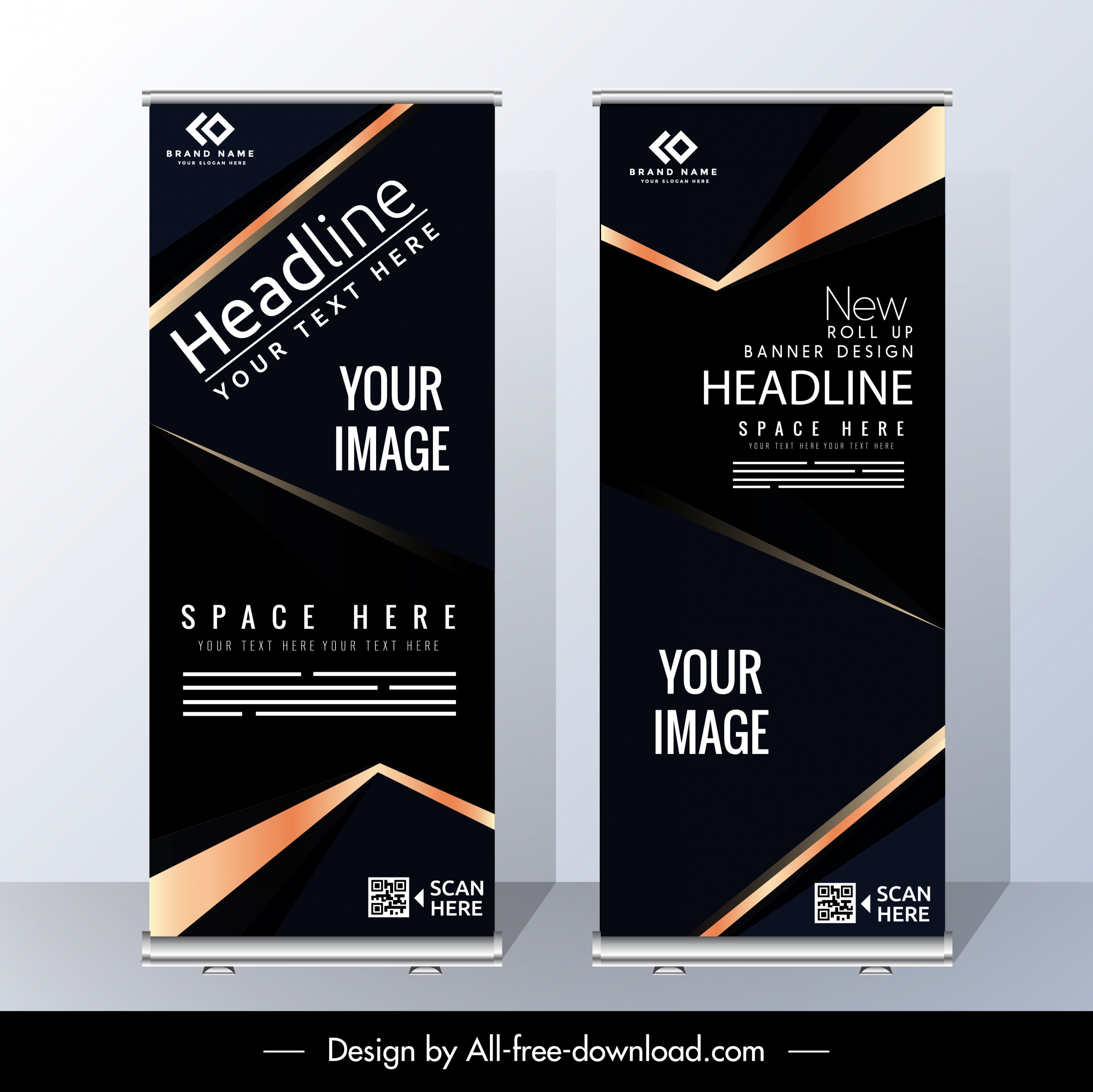 business poster templates modern elegant dark rolled up