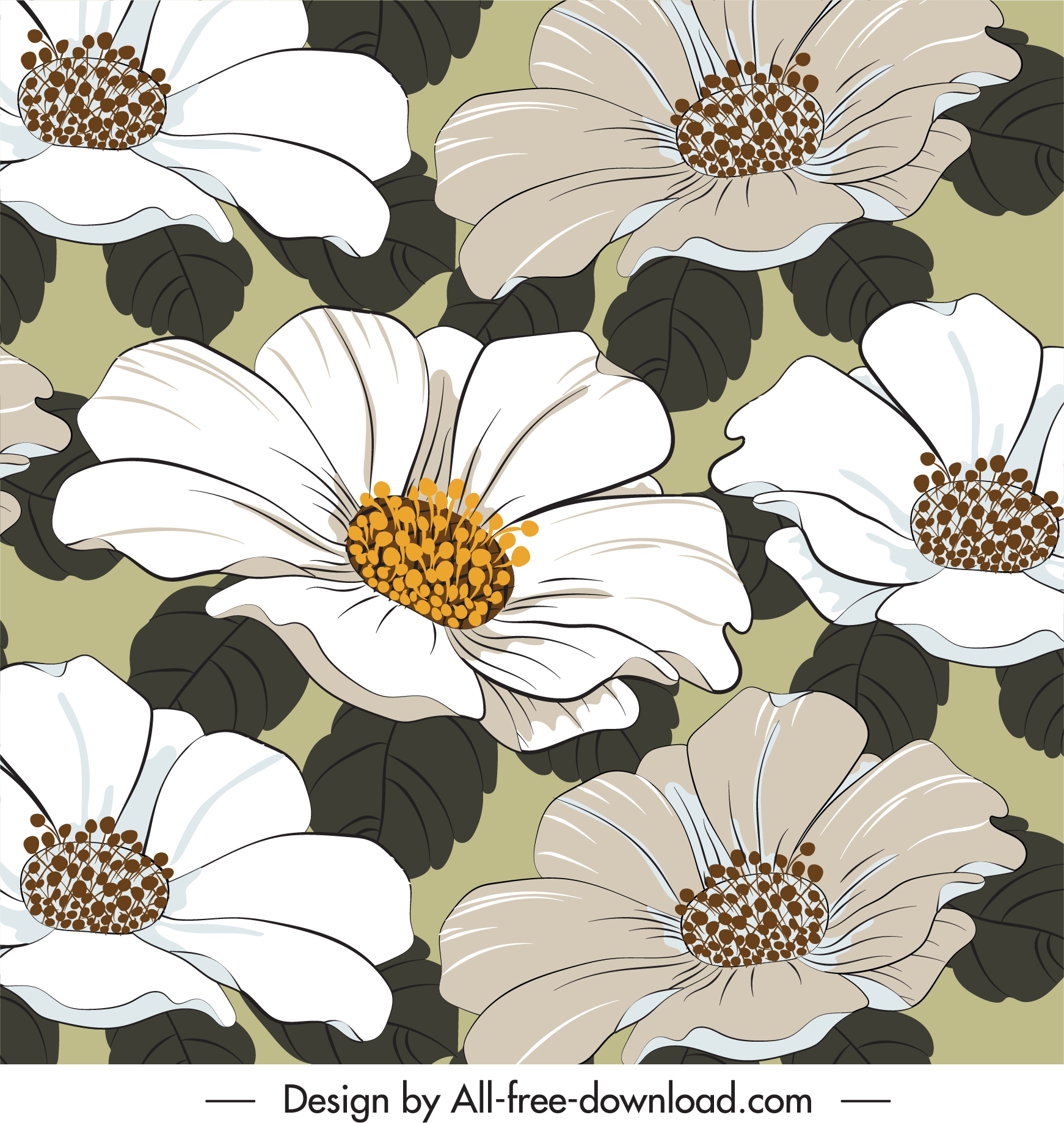 flowers background blossom decor classical design