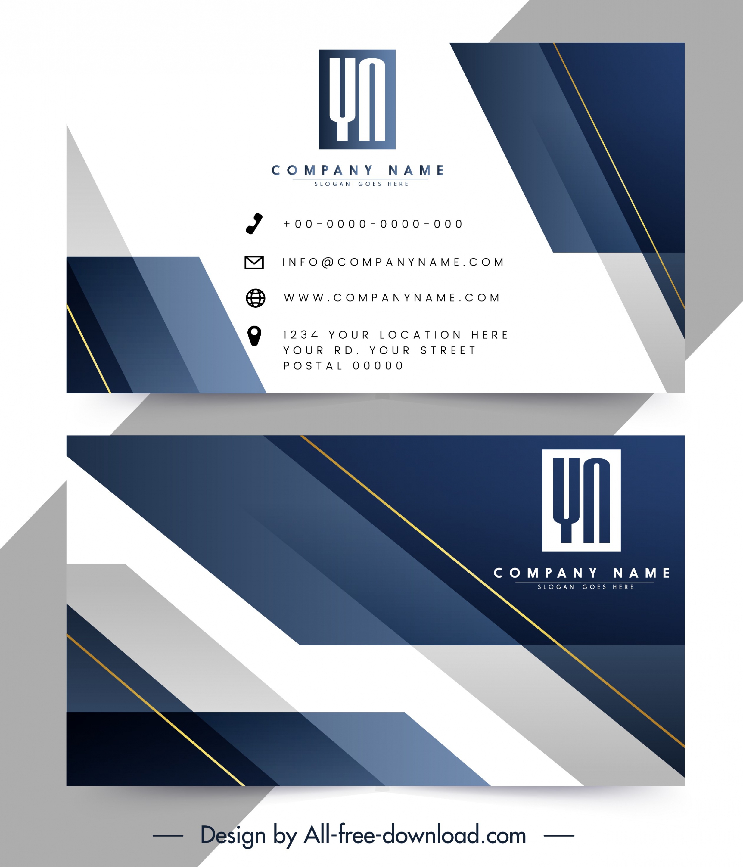 business card template modern abstract techno decor