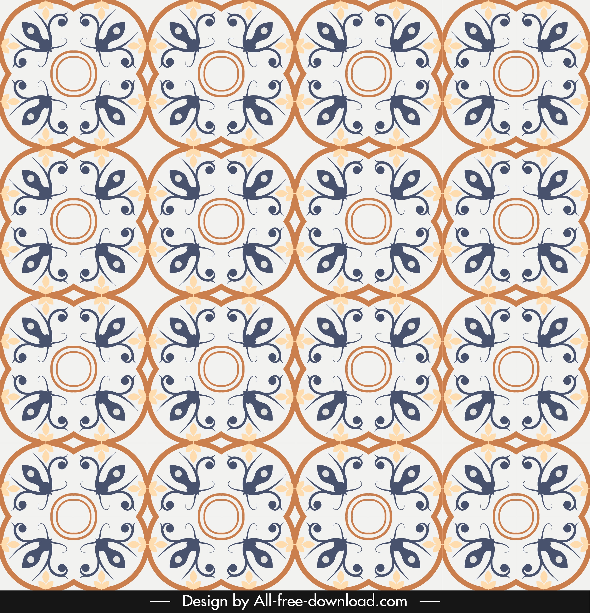 pattern template repeating classical symmetric shapes decor