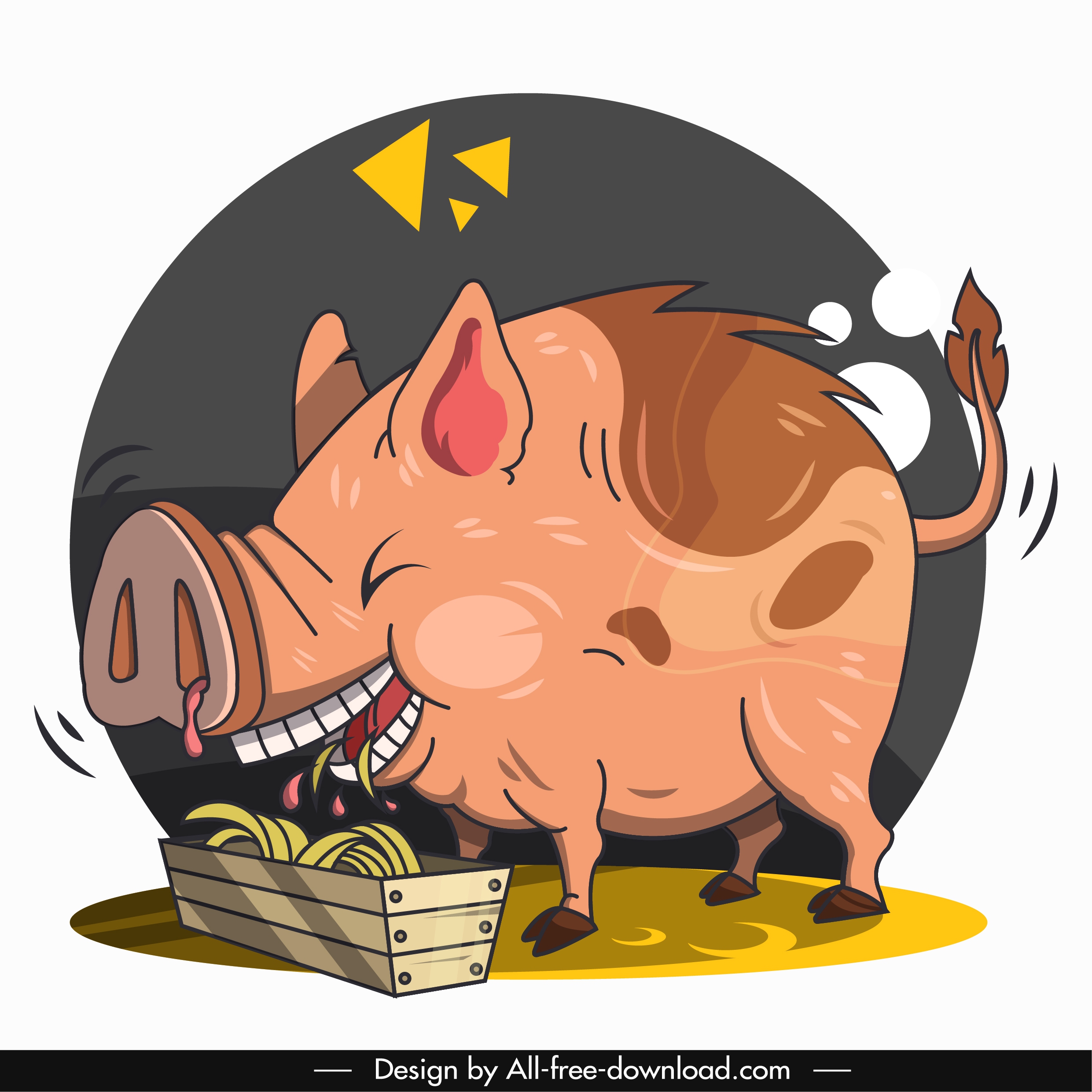 pig animal icon funny cartoon character sketch