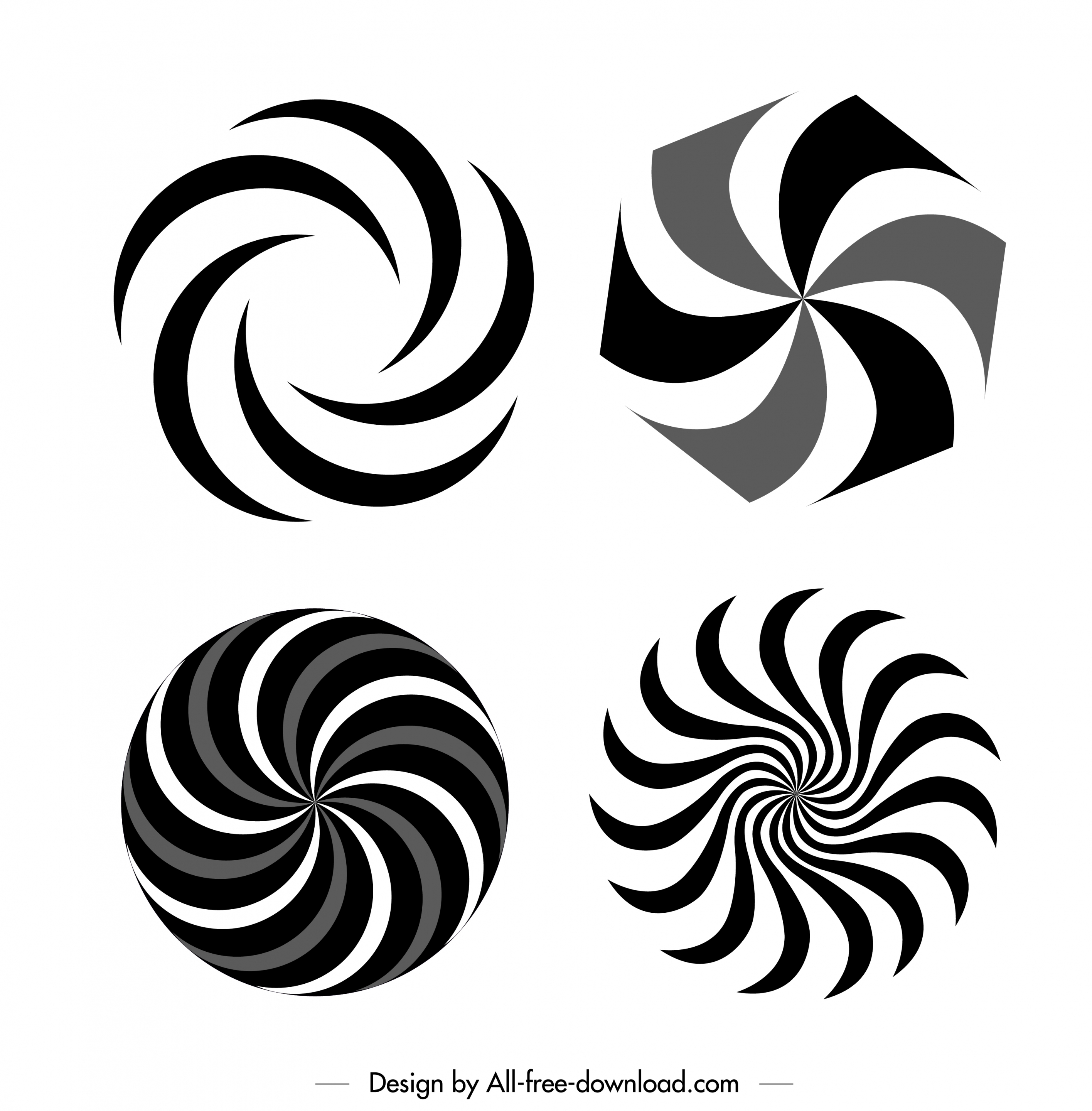 circle twisted templates black white flat sketch