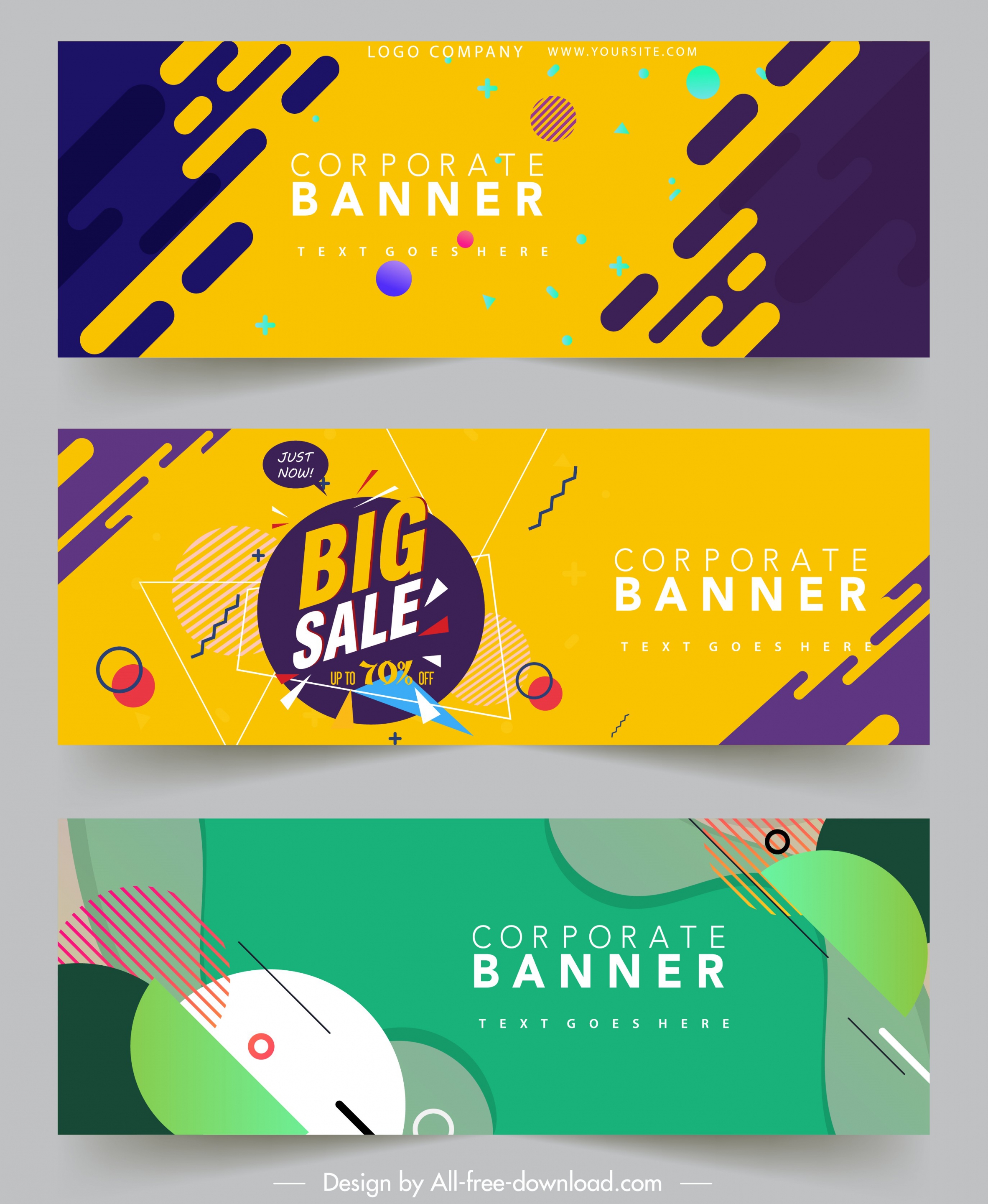 corporate banner templates modern colorful abstract decor