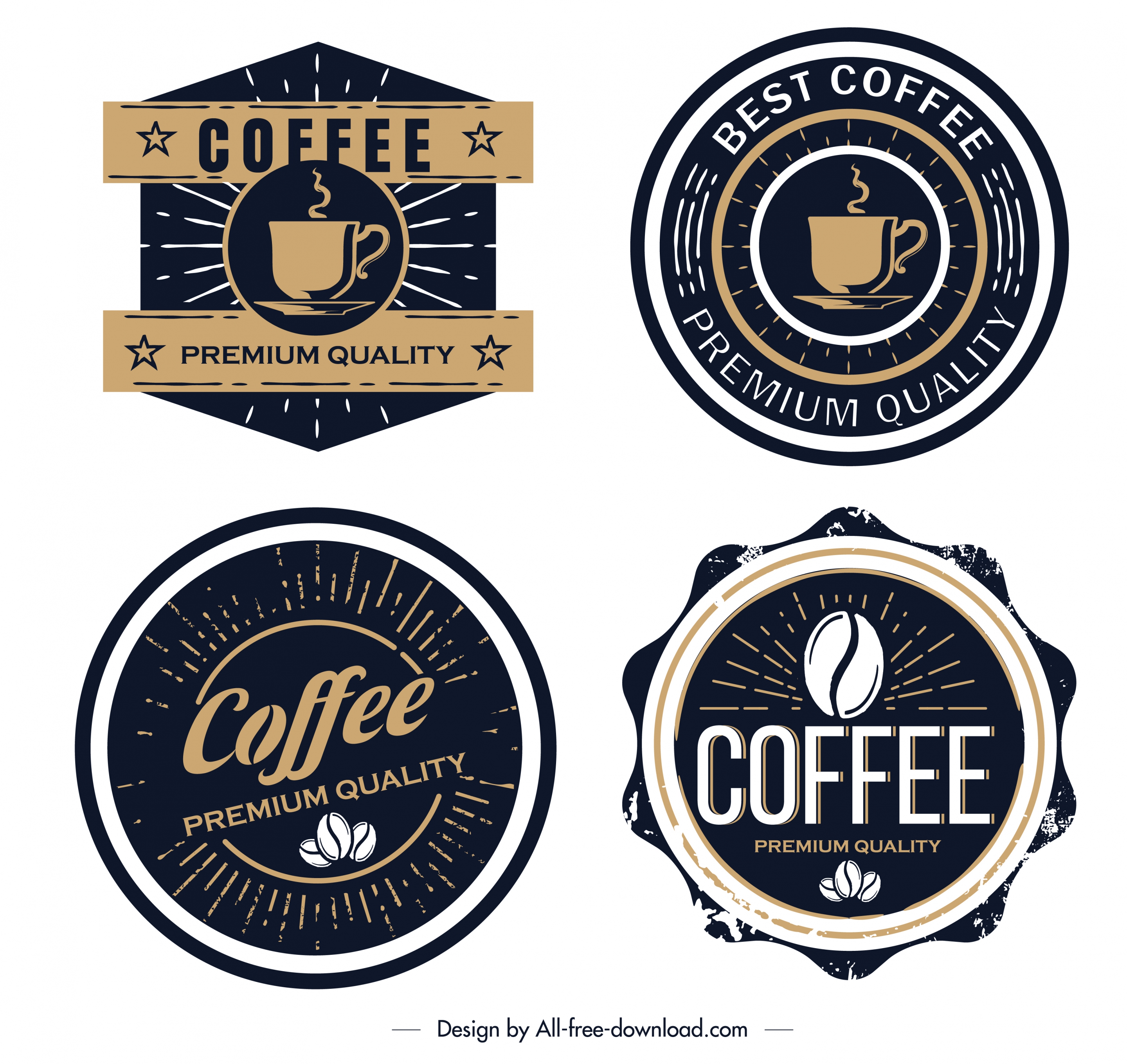 coffee label templates classical black design