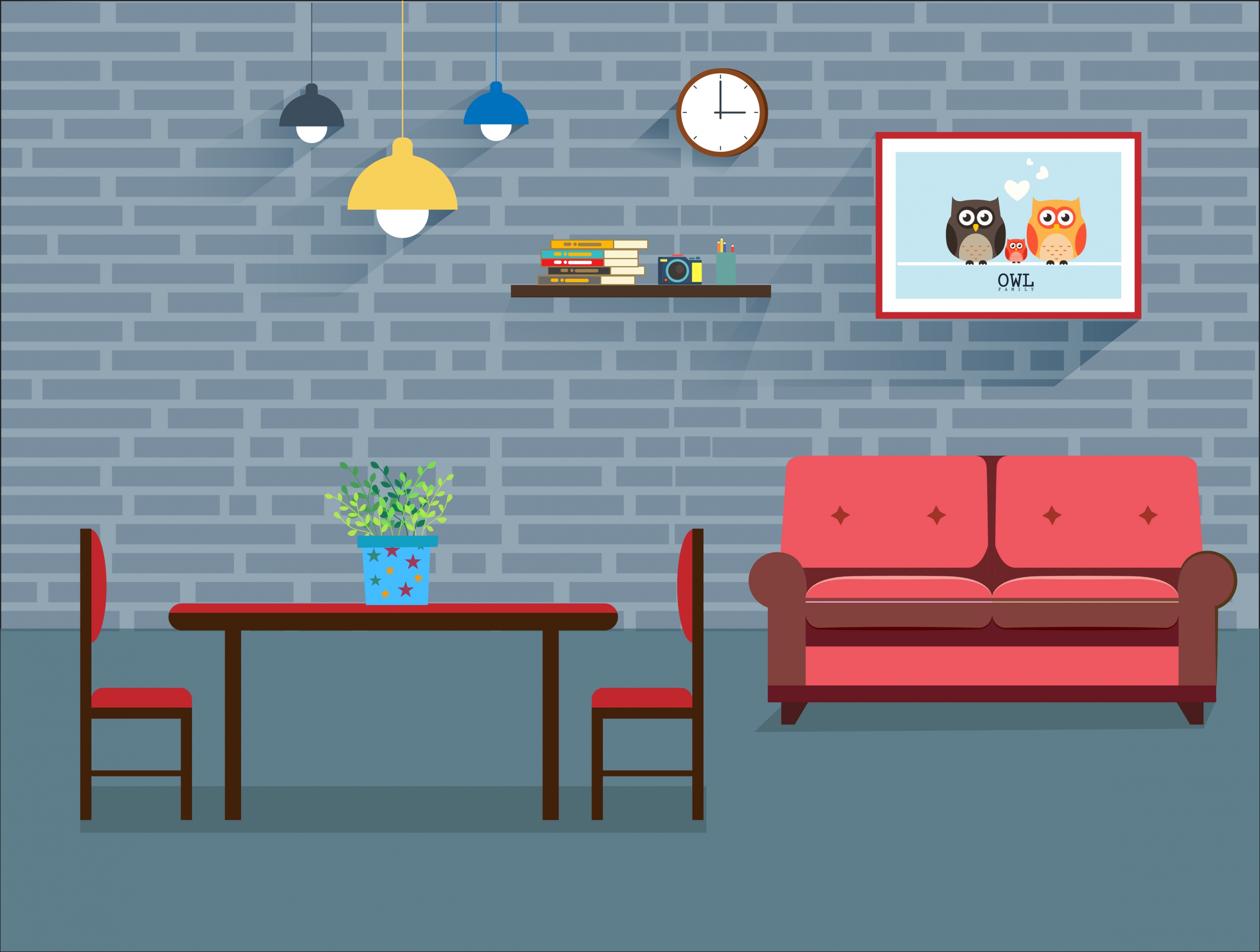 home background living room decor icons