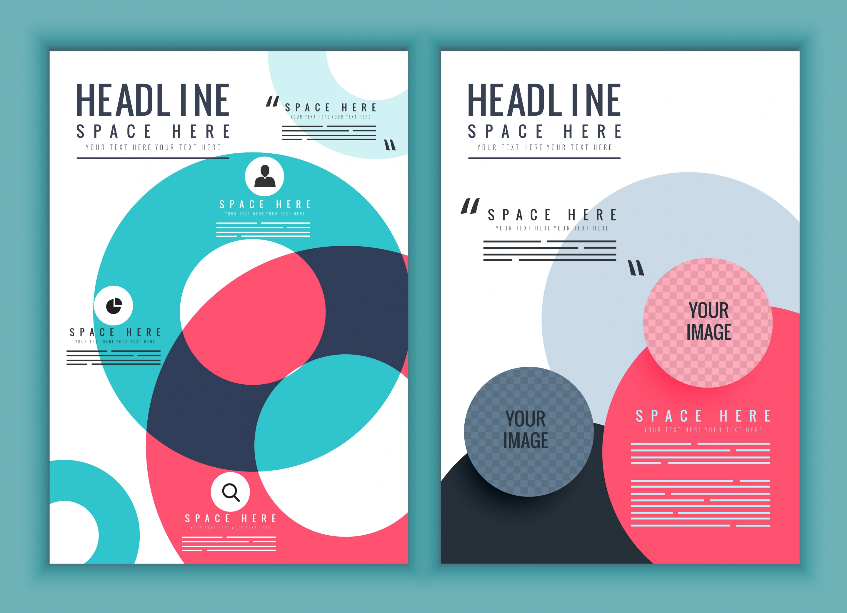 flyer template modern colorful circles decor