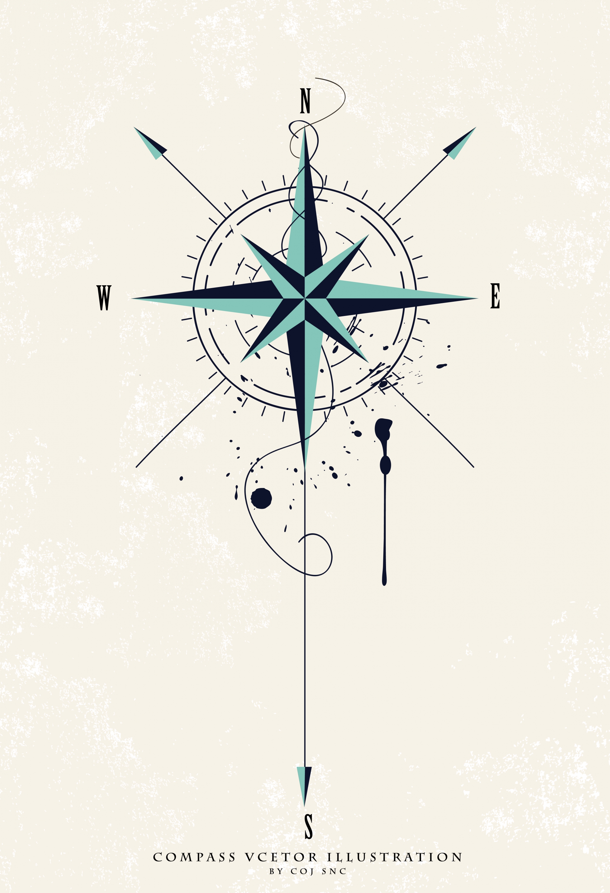 compass background flat classical design