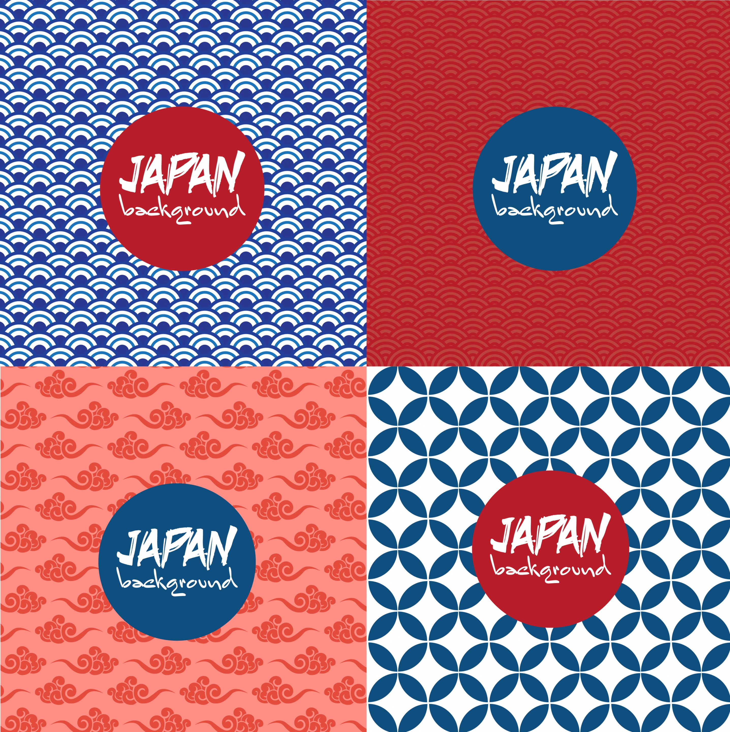 japan style background sets repeating pattern decor