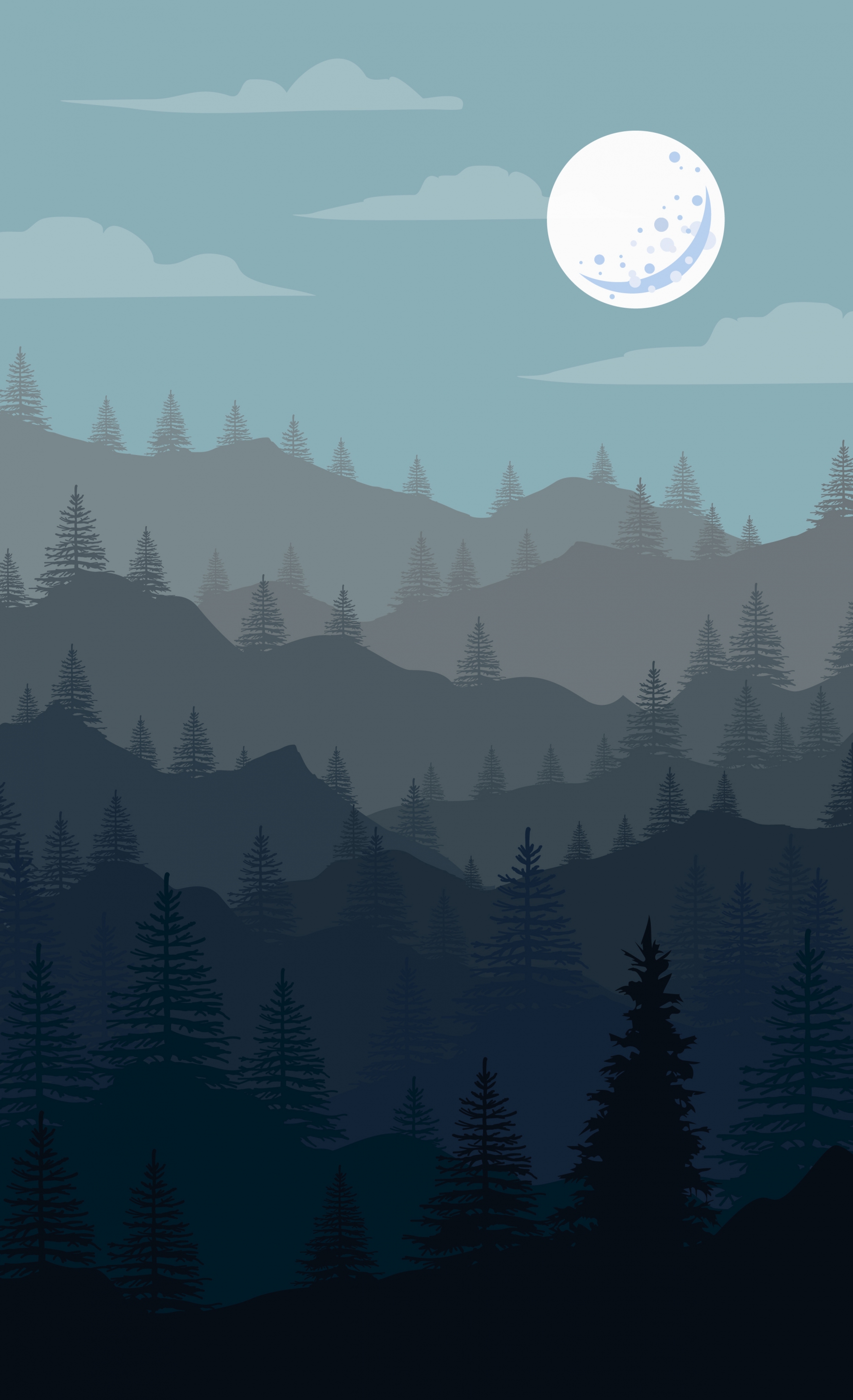 natural landscape drawing mount moonlight icons