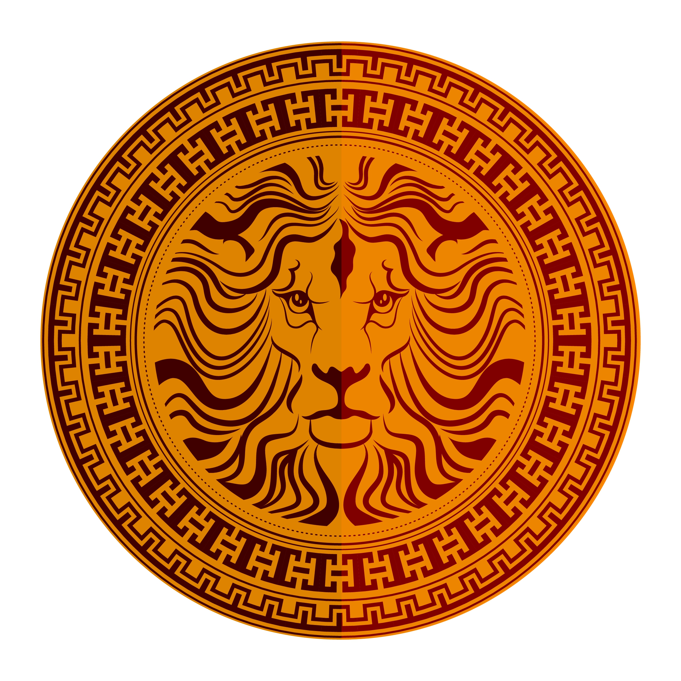 lion decoration on medallion template