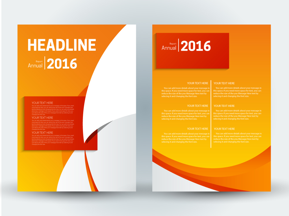 finance brochure design with orange background