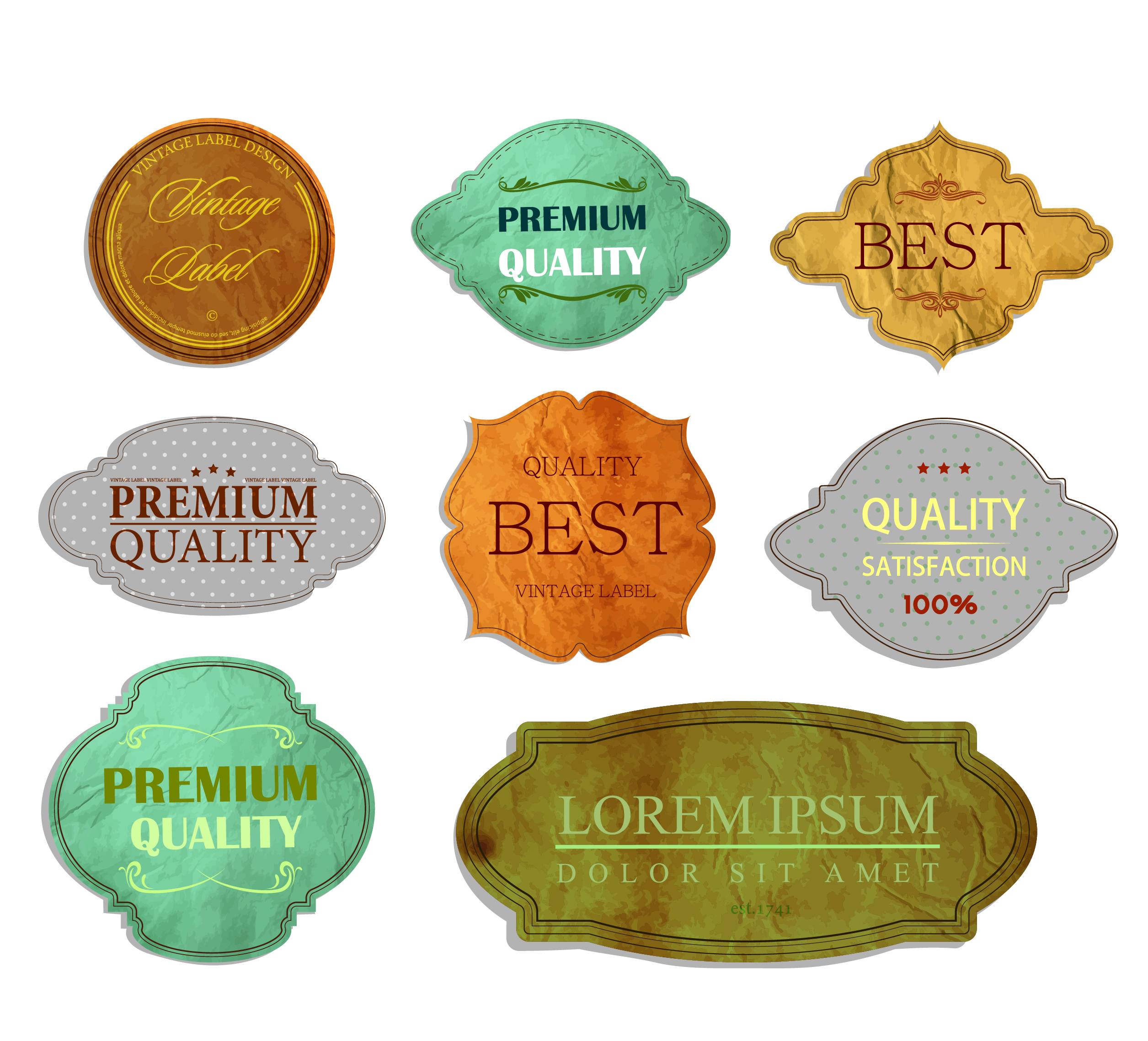 quality certification vintage labels collection