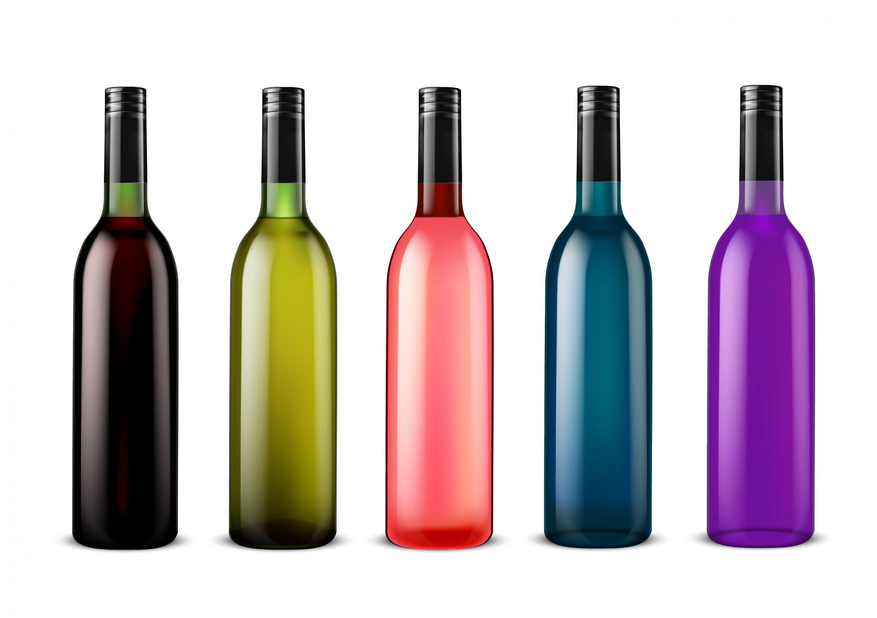 glass bottle icons collection multicolored shiny design