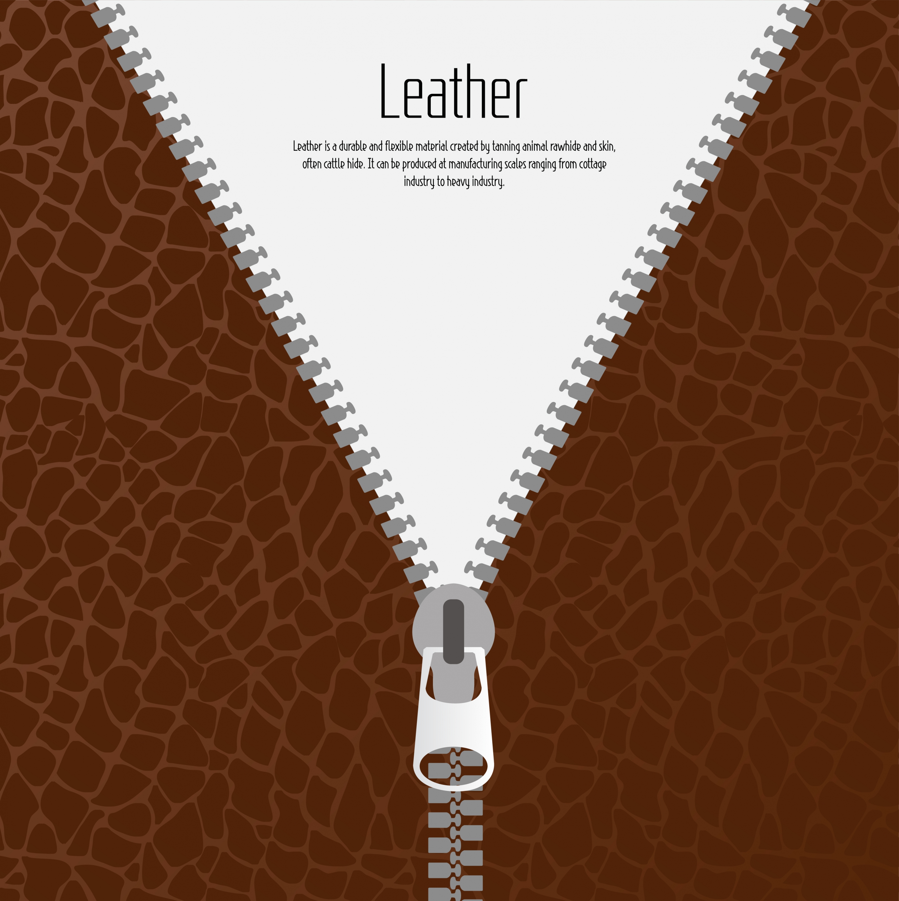 leather clothing background zipper icon flat design