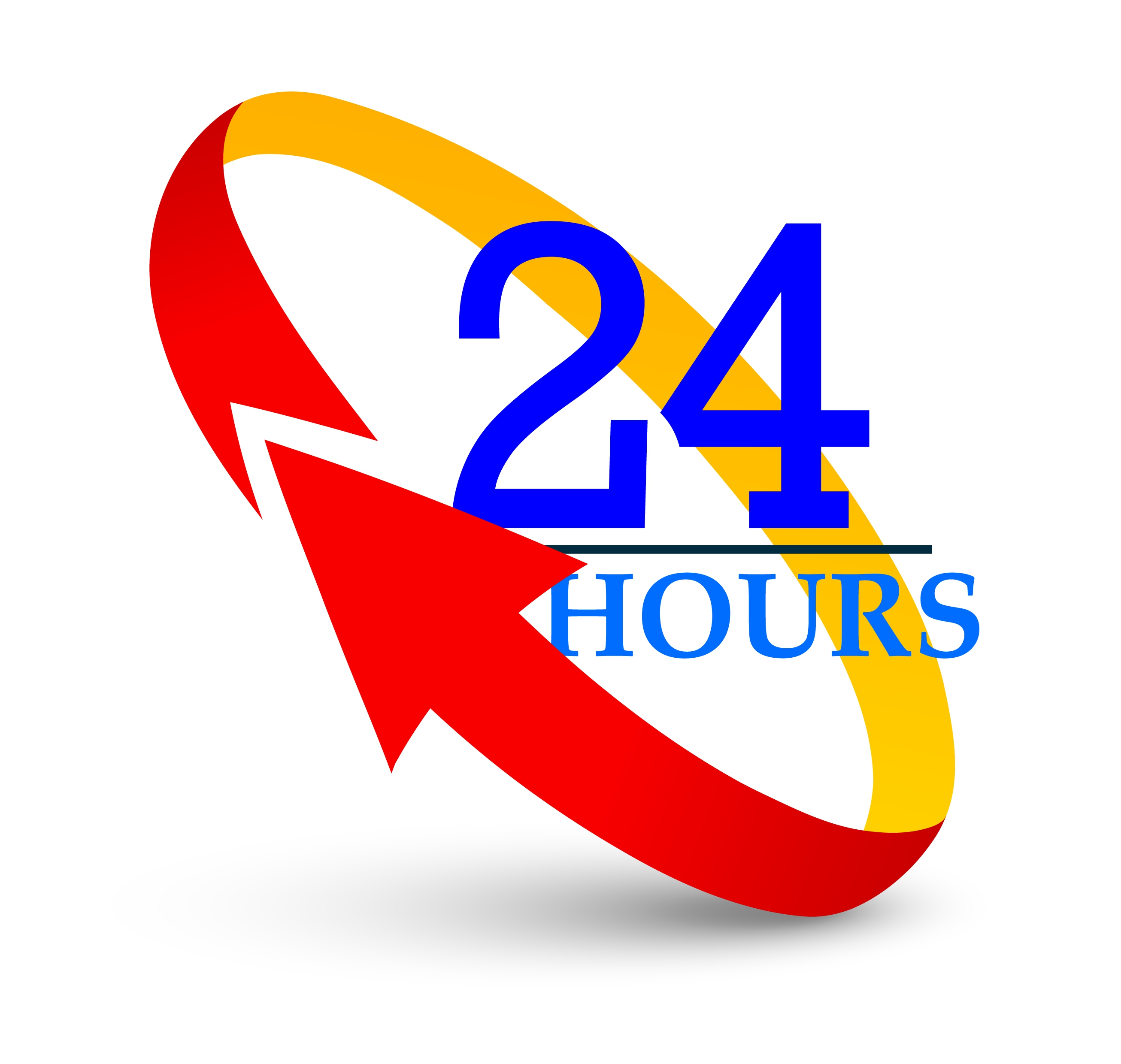 twenty four hours background 3d colored circle arrow