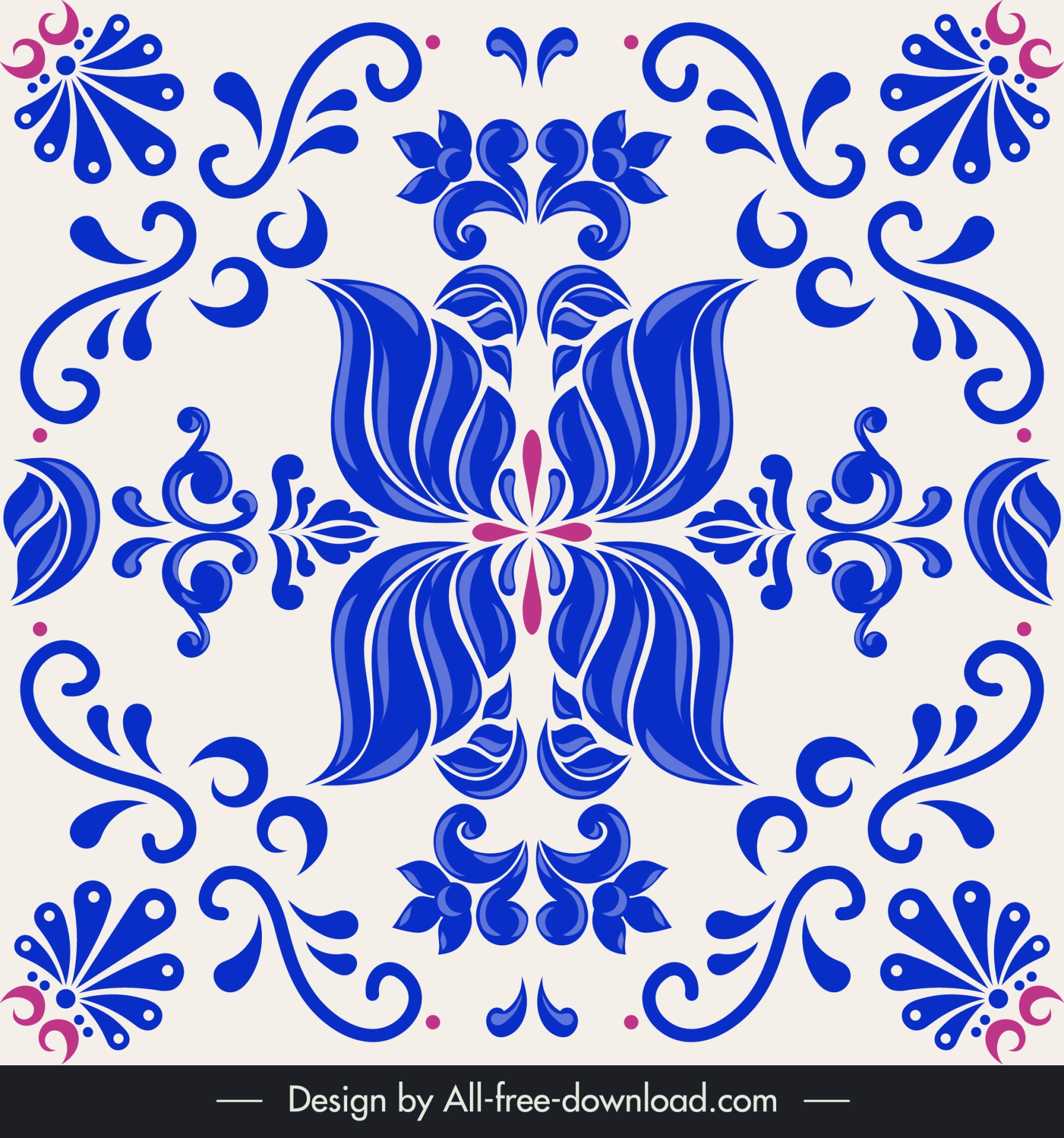 talavera pattern template symmetric leaves flora shapes