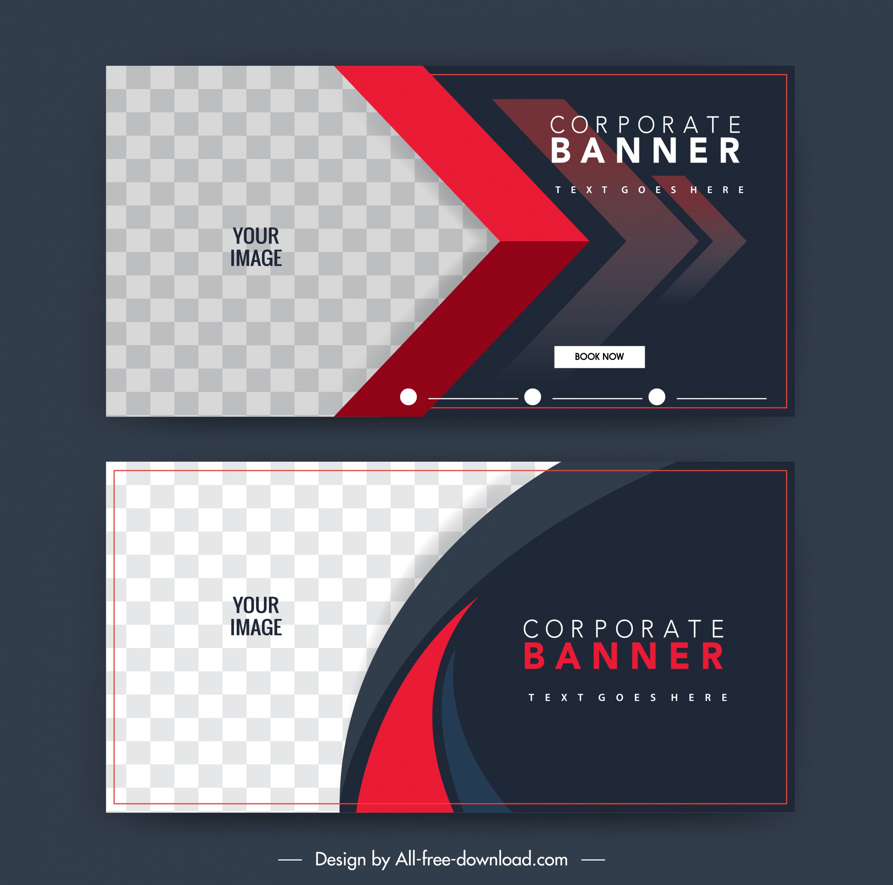 corporate banner templates elegant dark modern checkered decor