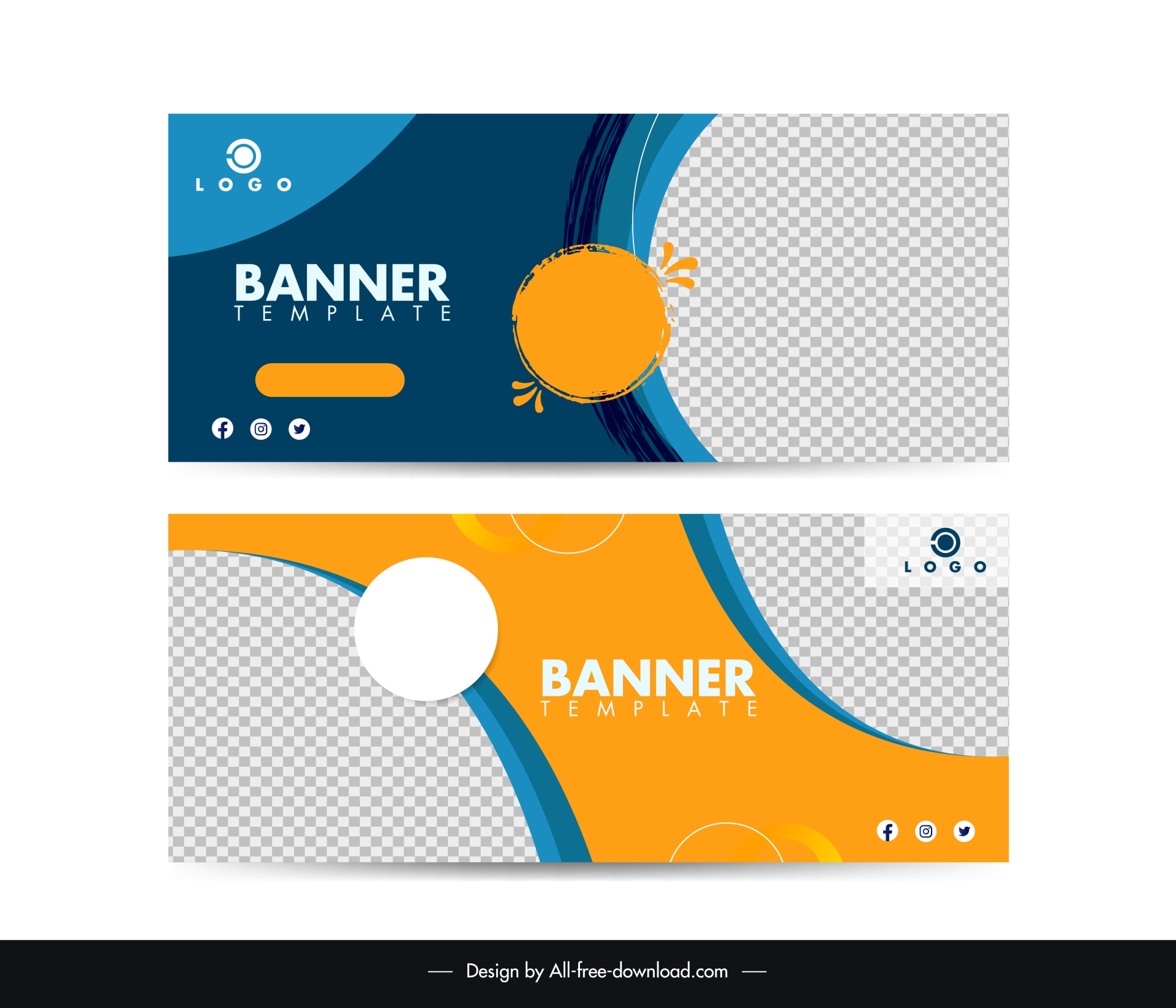 banner templates checkered curves flat design