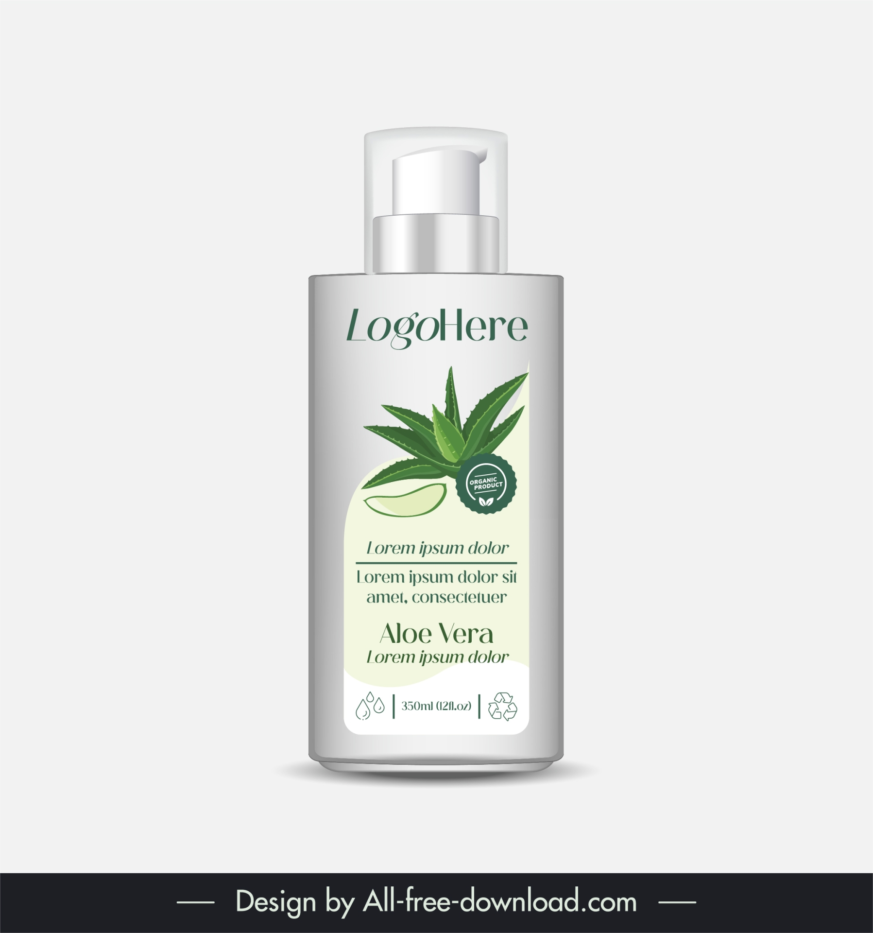 skincare bottle packaging template elegant aloe vera decor