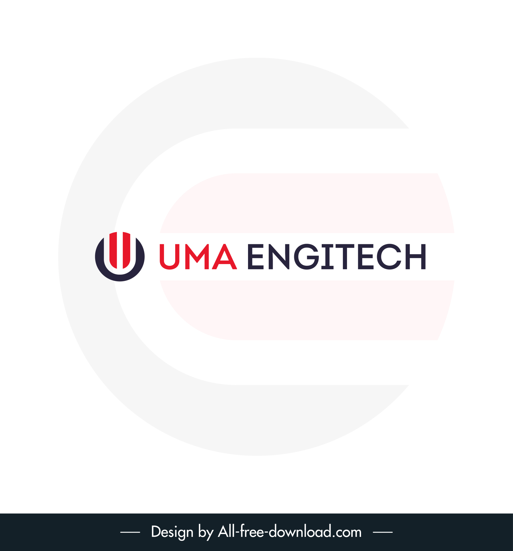 uma engitech logo template flat modern elegant blurred design