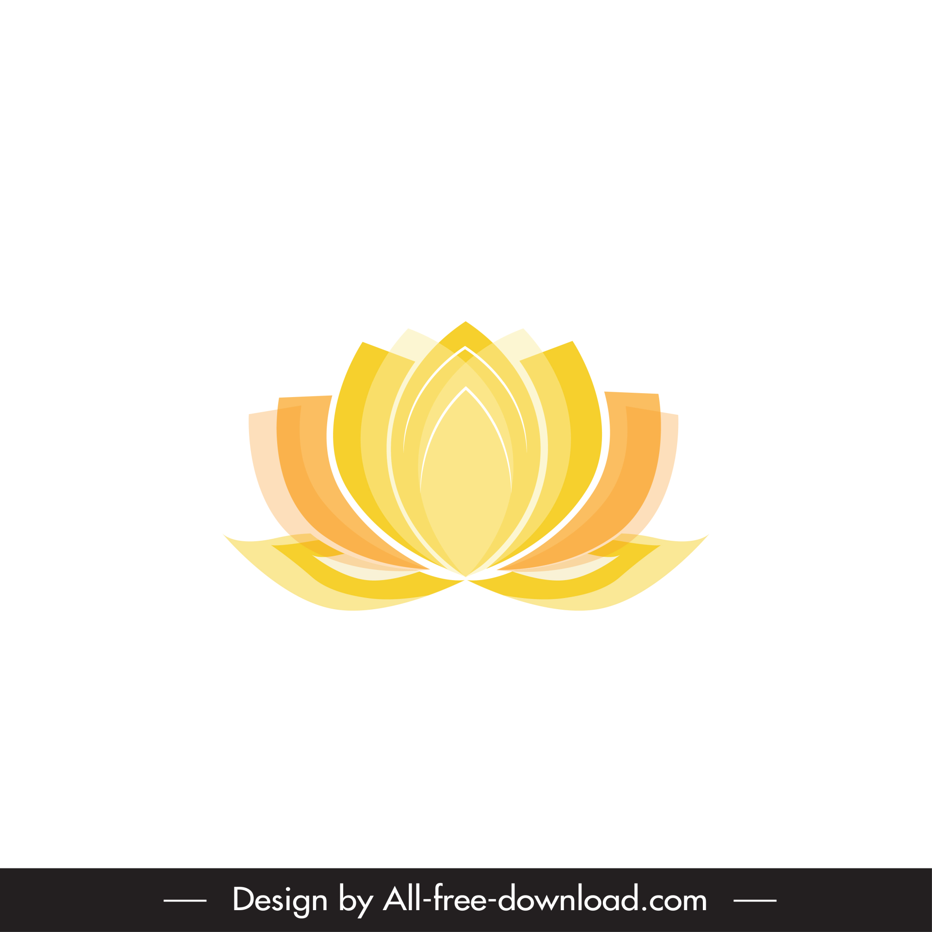 lotus icon flat symmetric shape outline