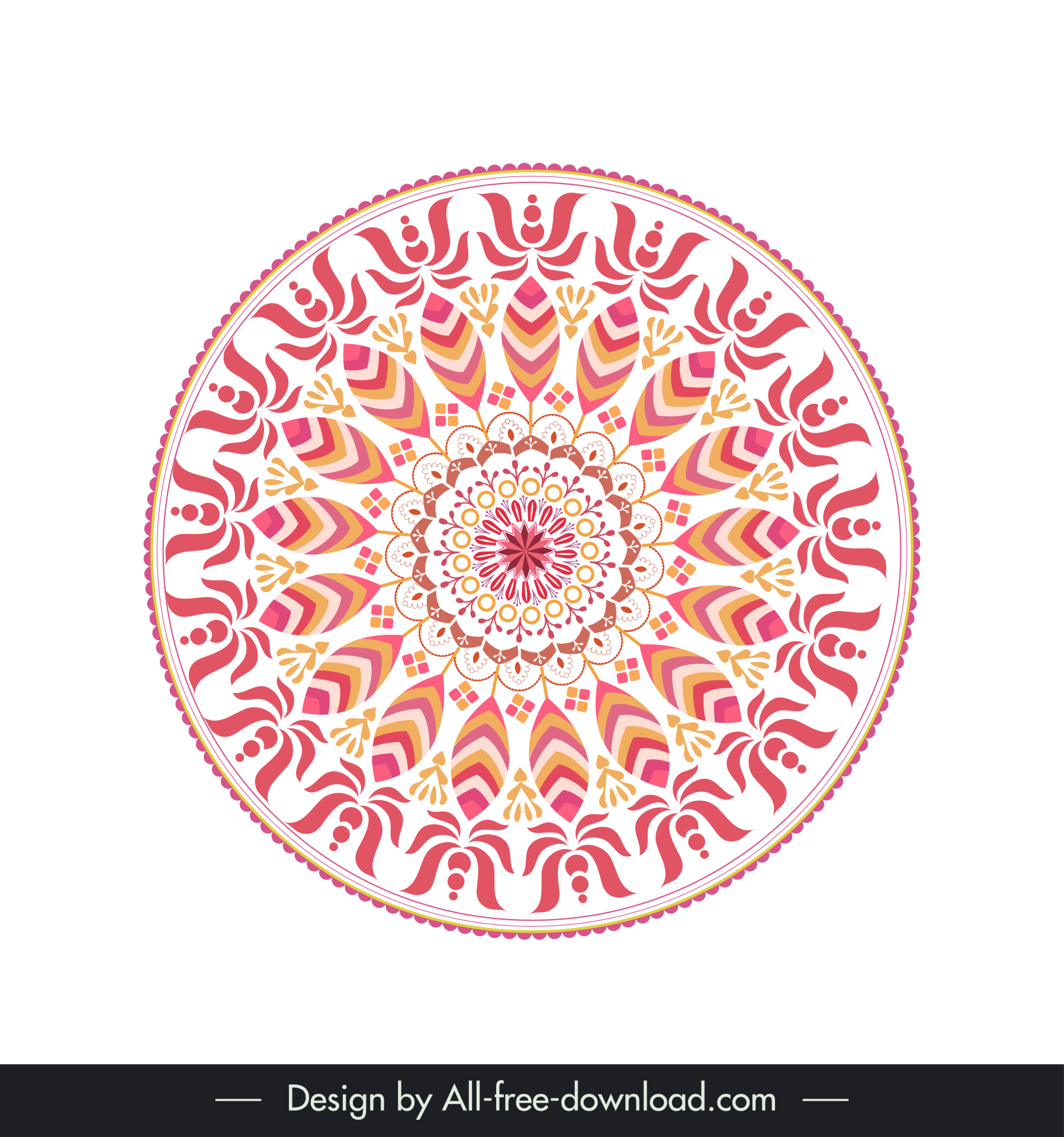 ethnic ornamental mandala sign icon symmetrical illusion circle shape