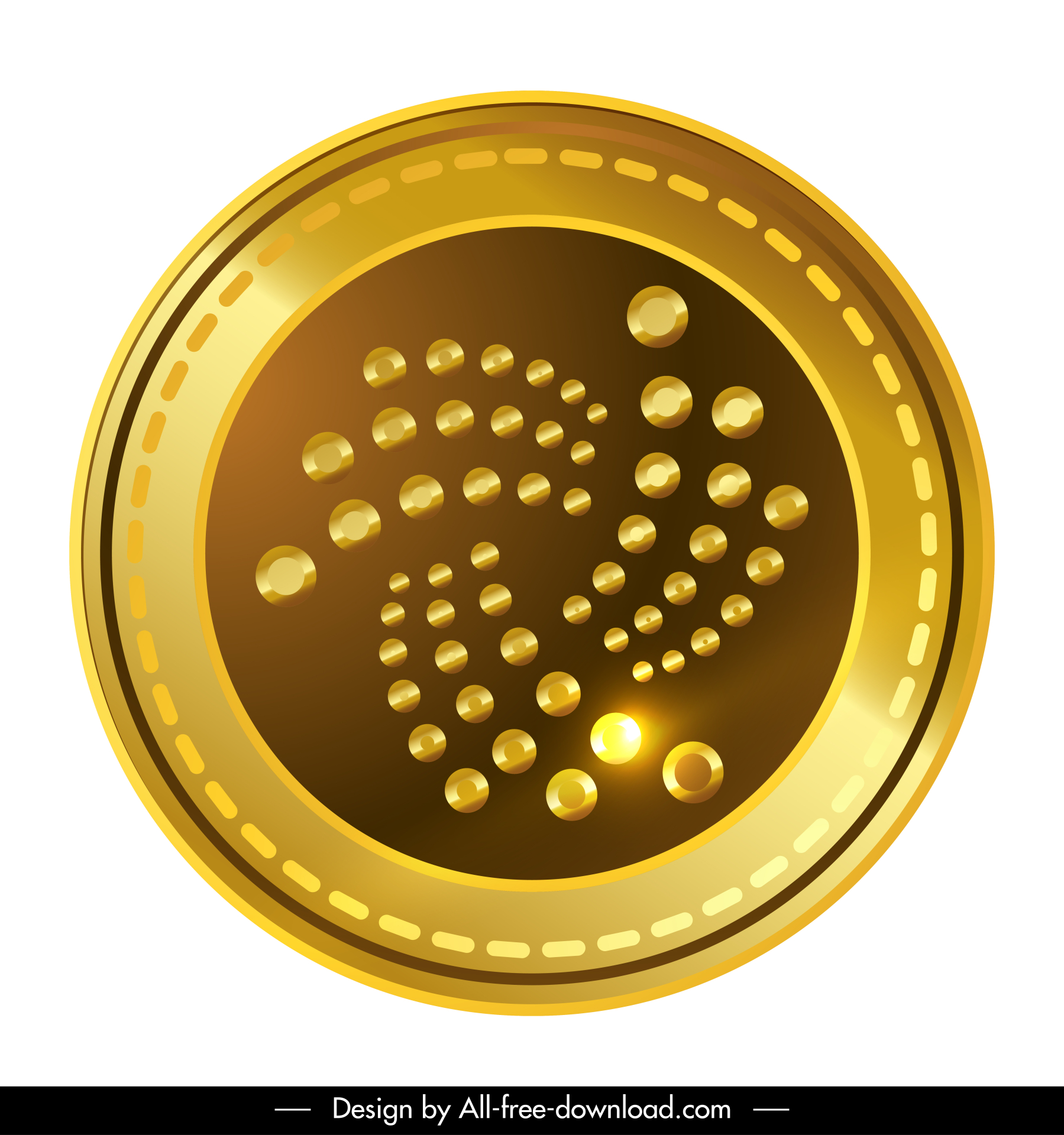 iota coin sign icon shiny luxury golden design