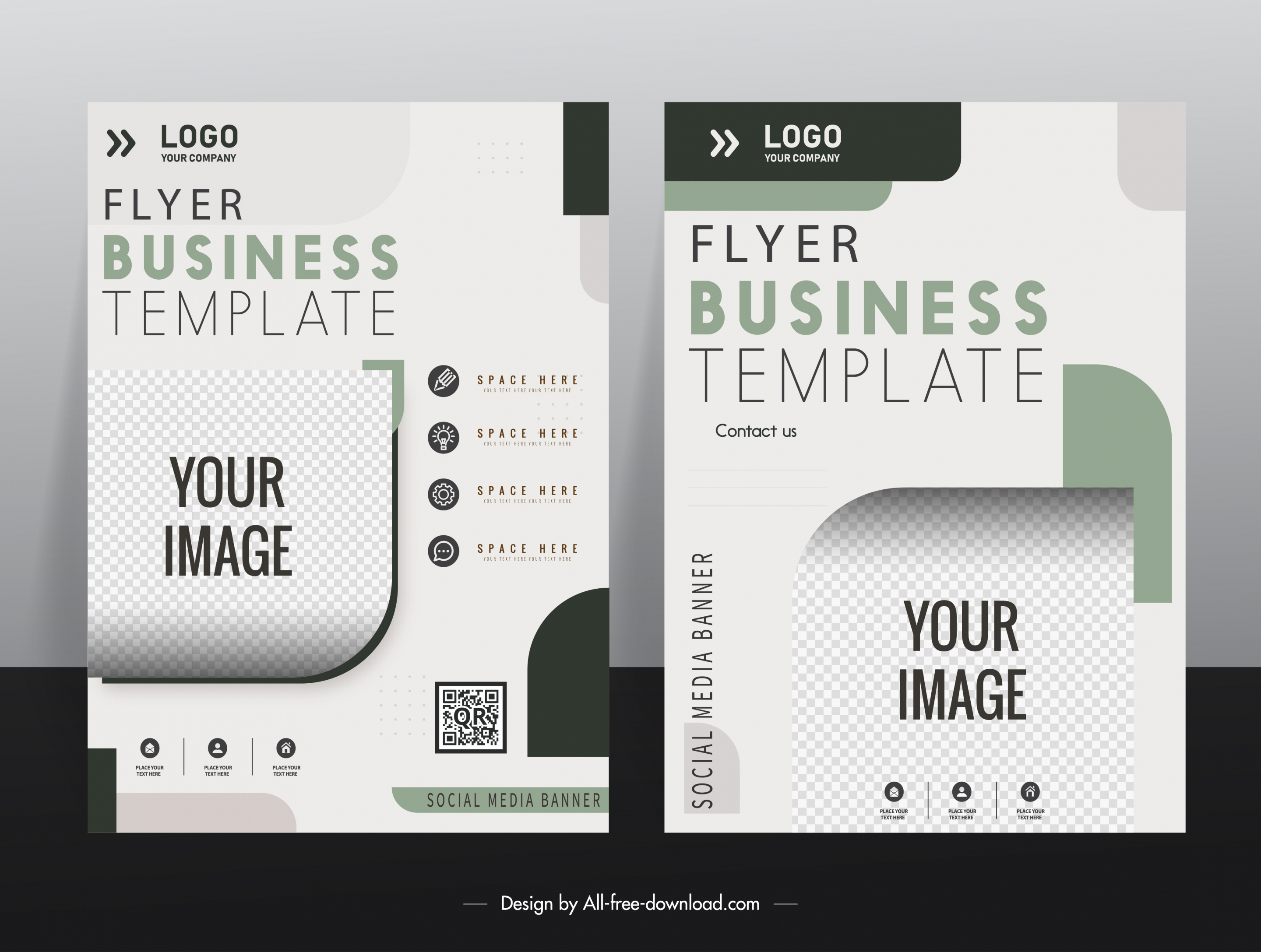 corporate flyer template elegant dark checkered decor