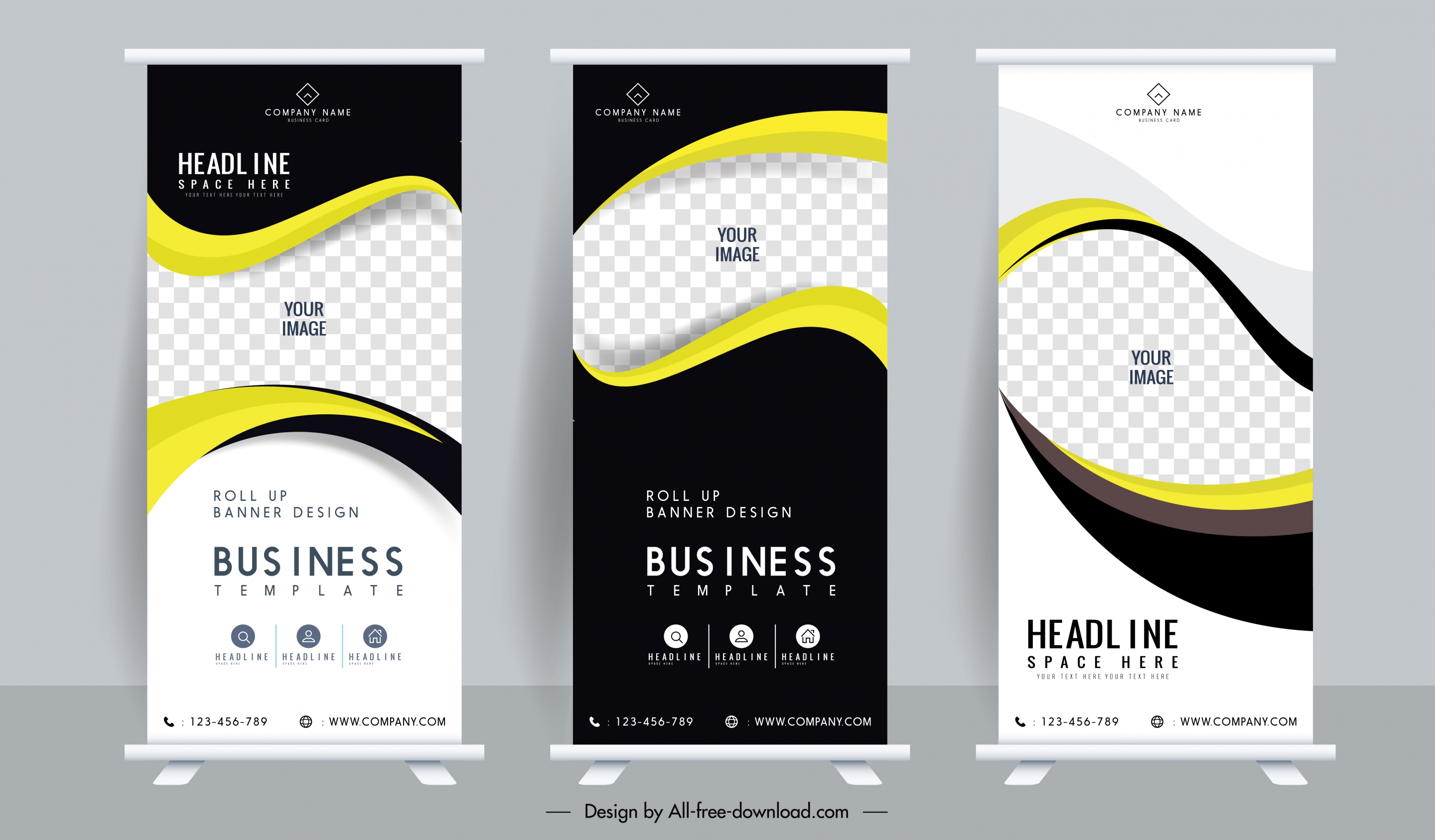 corporate banner templates roll up shape modern vertical