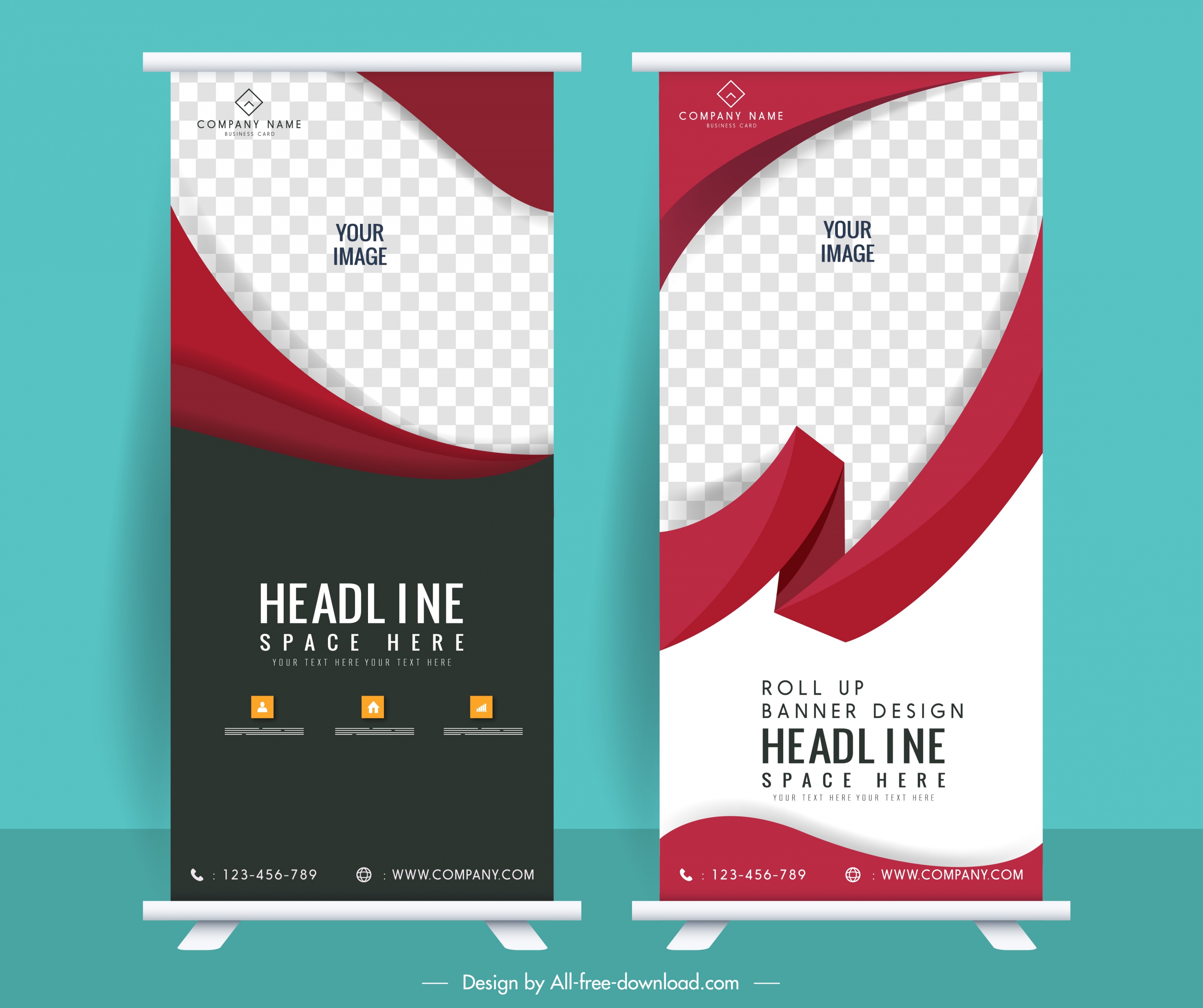 business poster templates modern checkered swirled standee decor