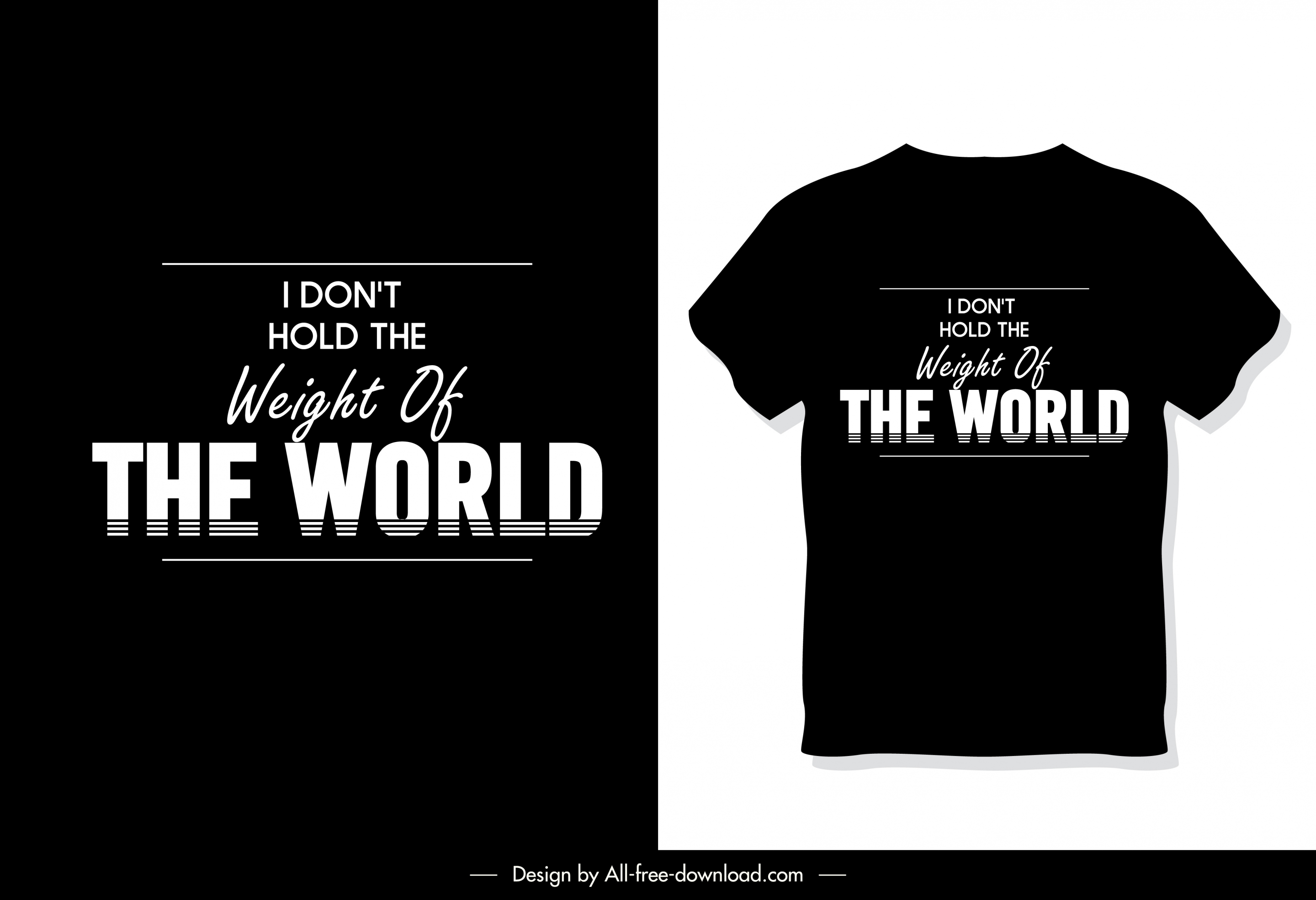 t shirt template dark modern black white quotation