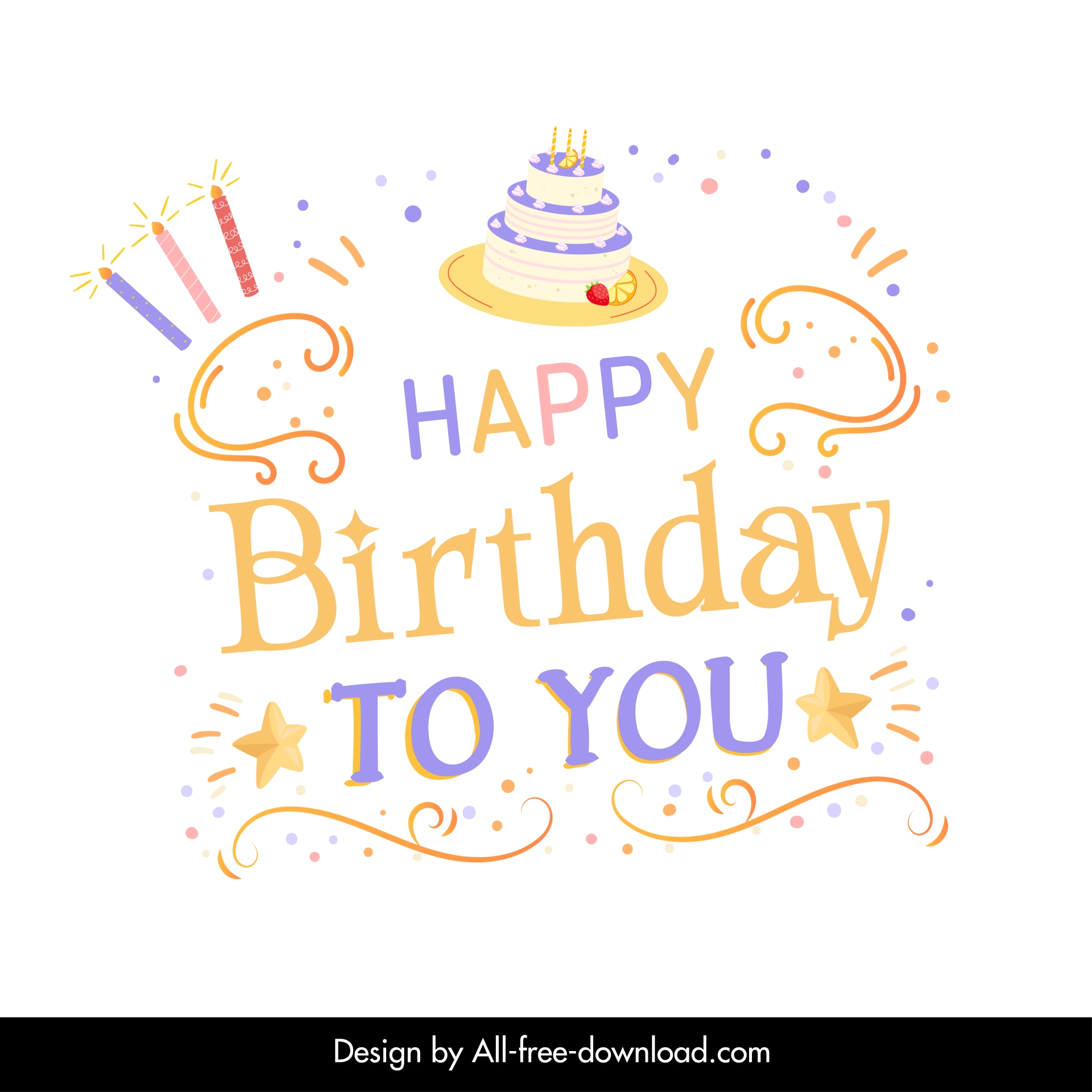 birthday typography design elements elegant dynamic