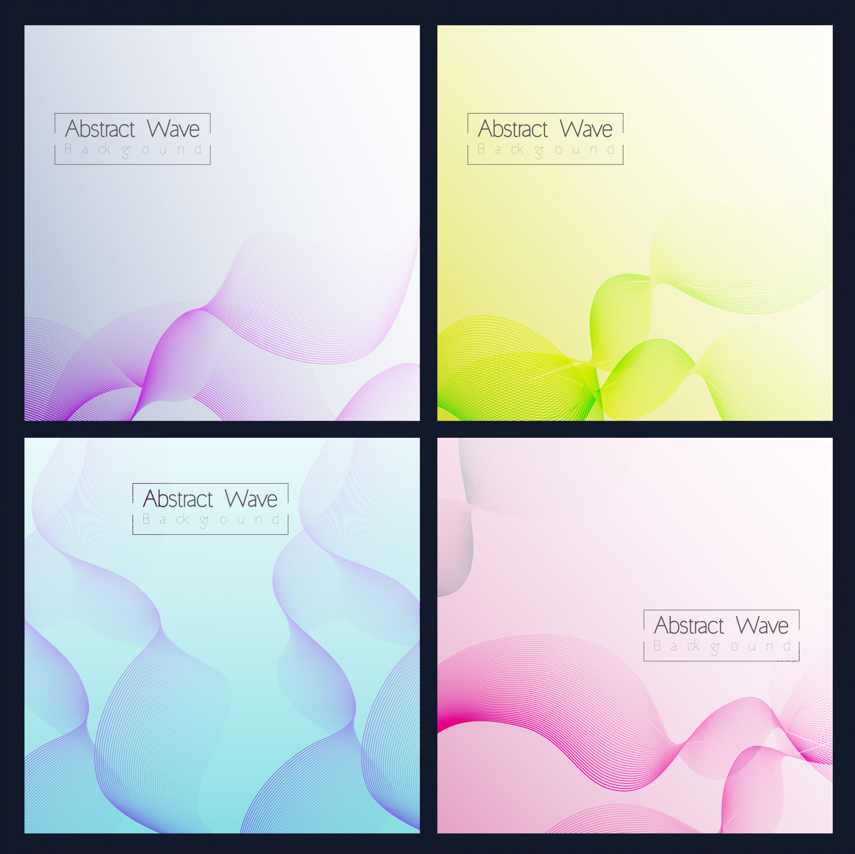 abstract background sets multicolored curved wavy lines