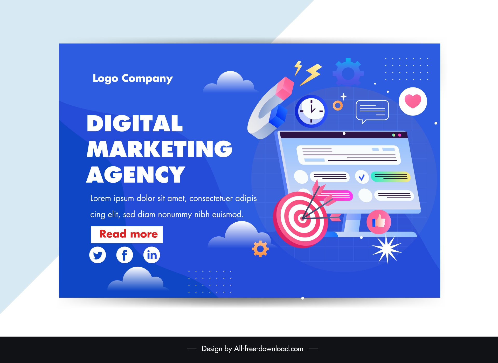 digital marketing banner technology elements decor