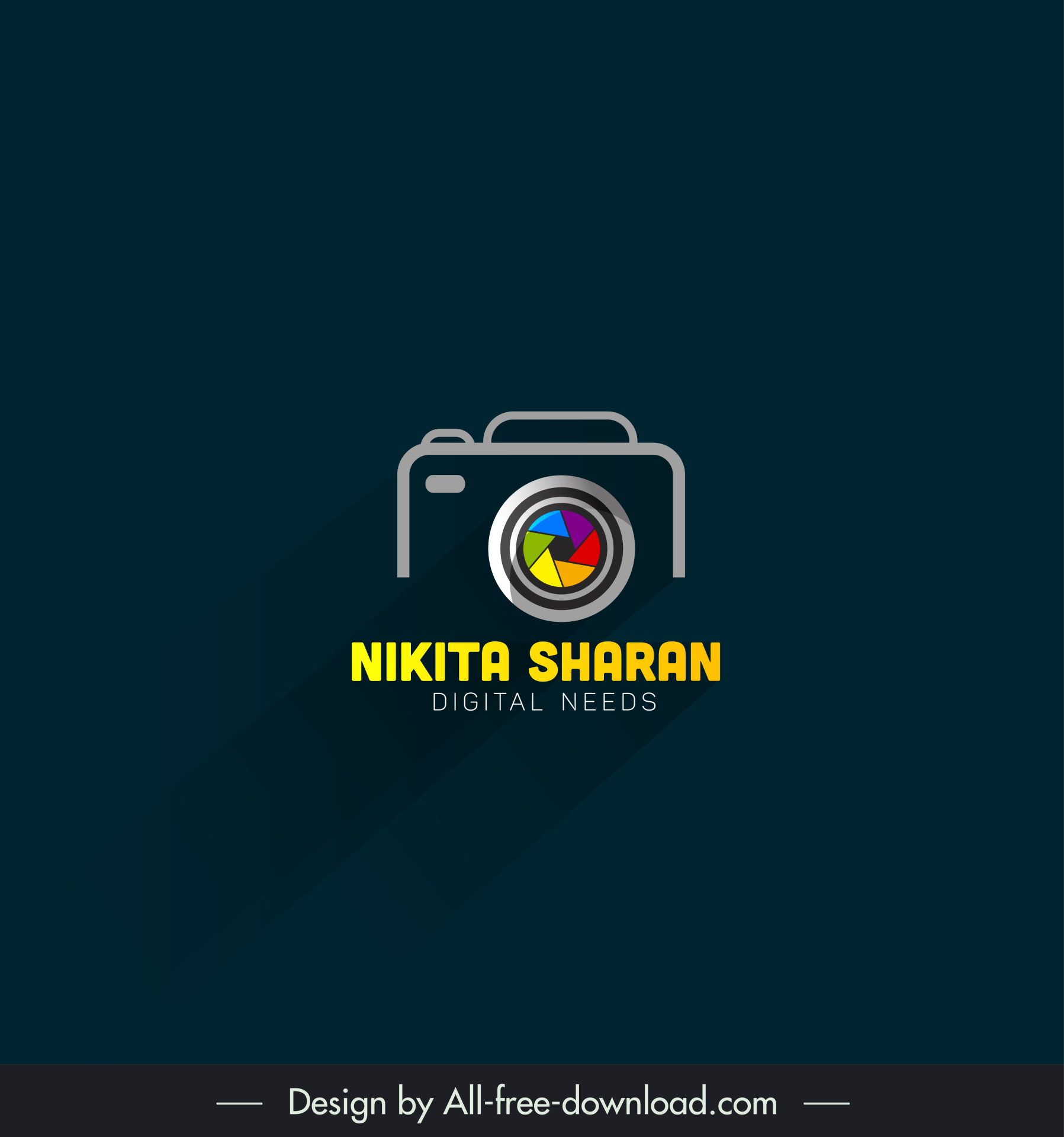 camera logo design flat modern dark sketch