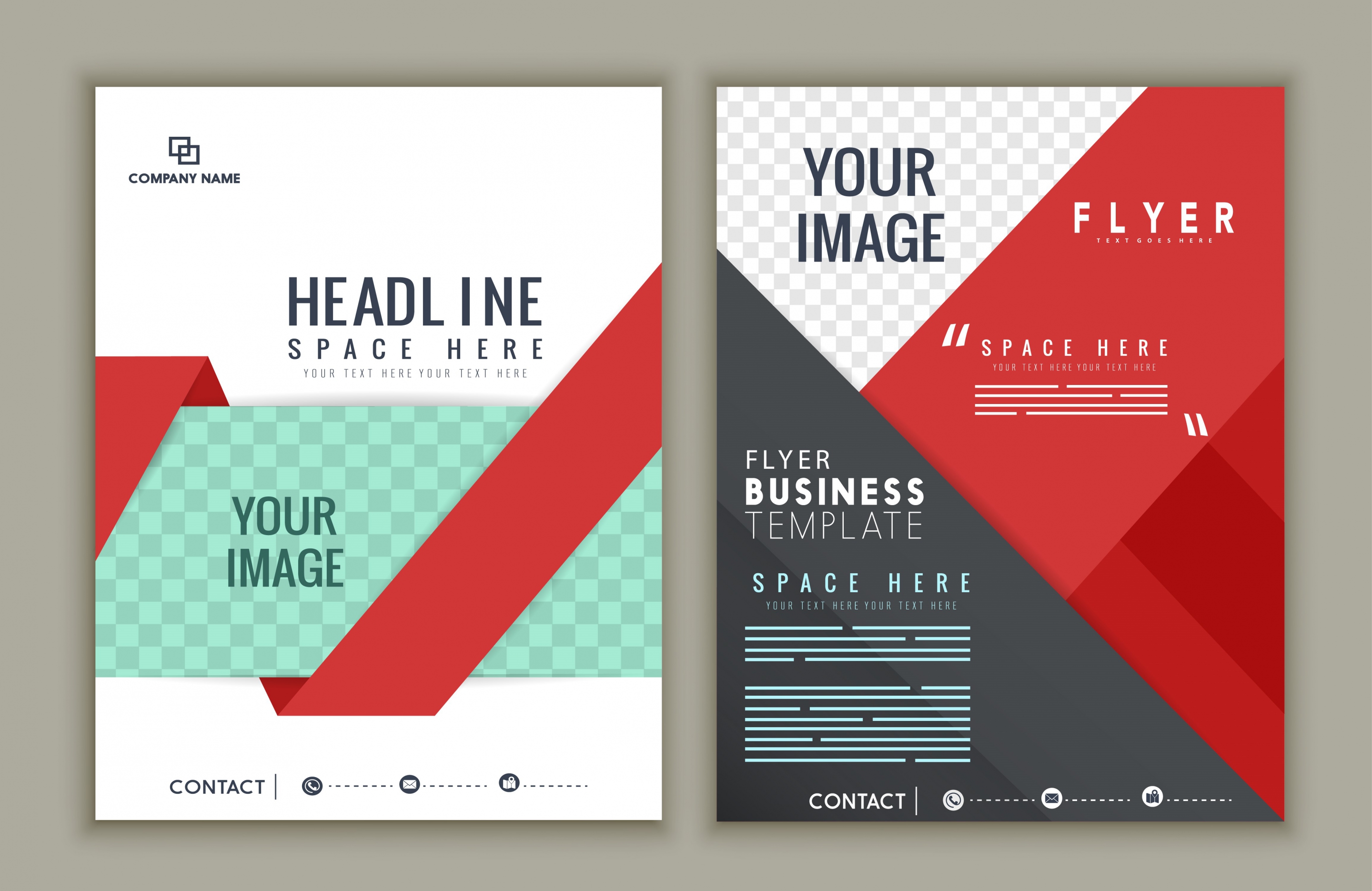 corporate flyer template modern checkered decor