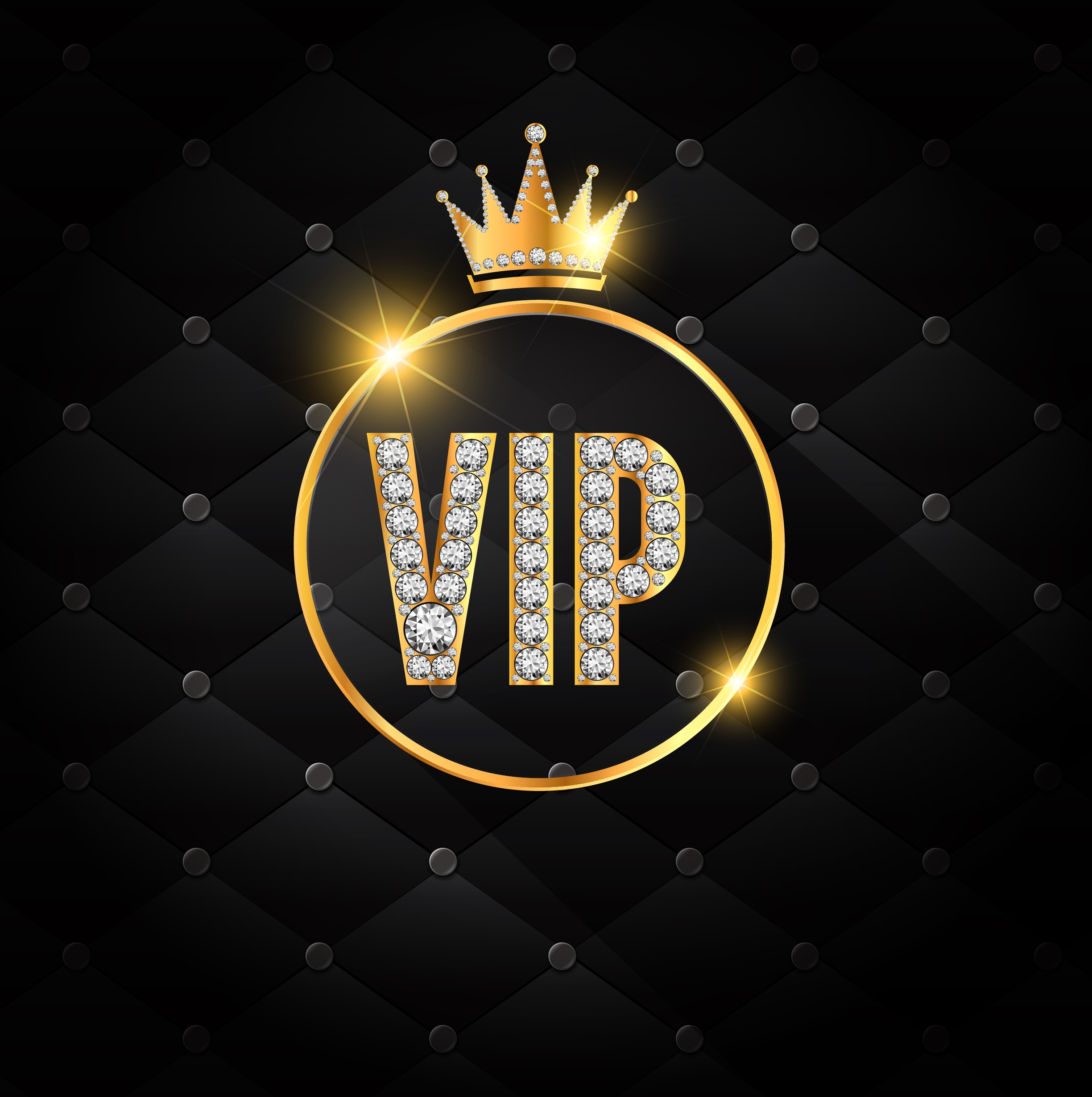 vip background shiny golden crown gemstone decoration