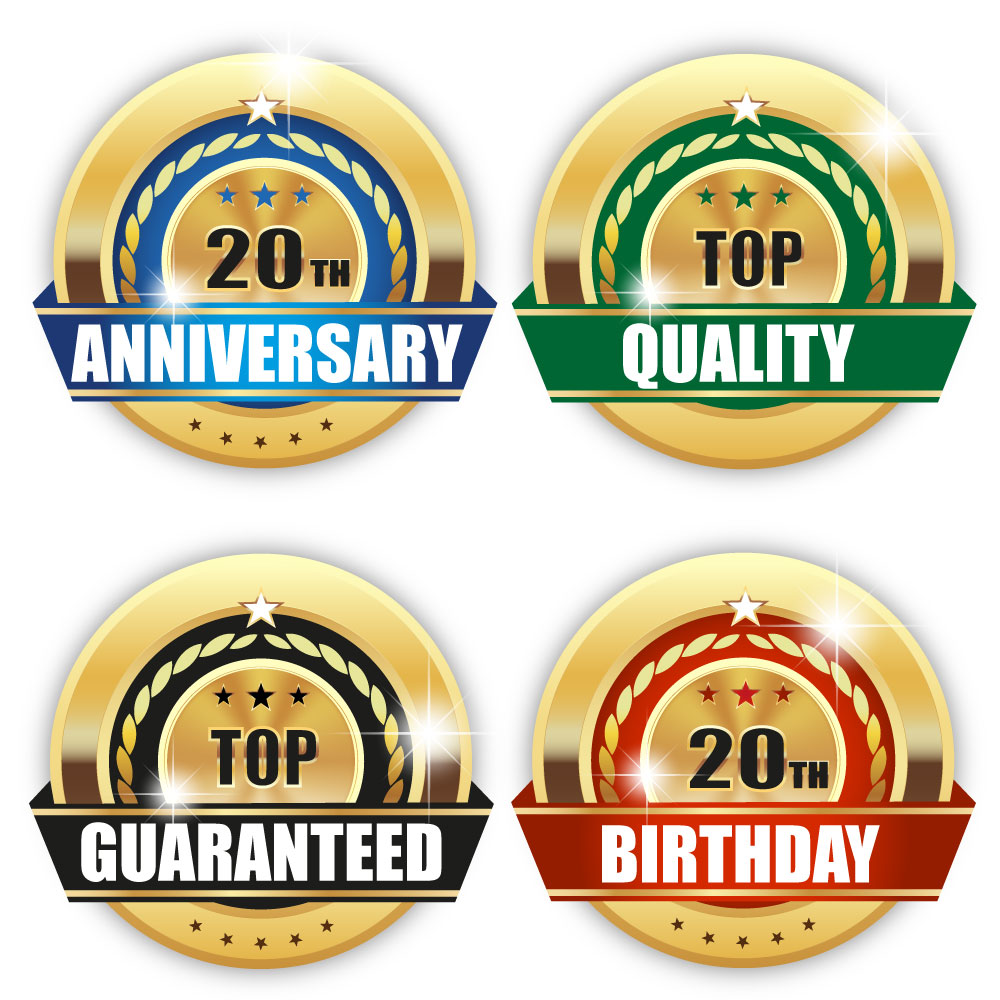 sale promotion insignia icons with golden design