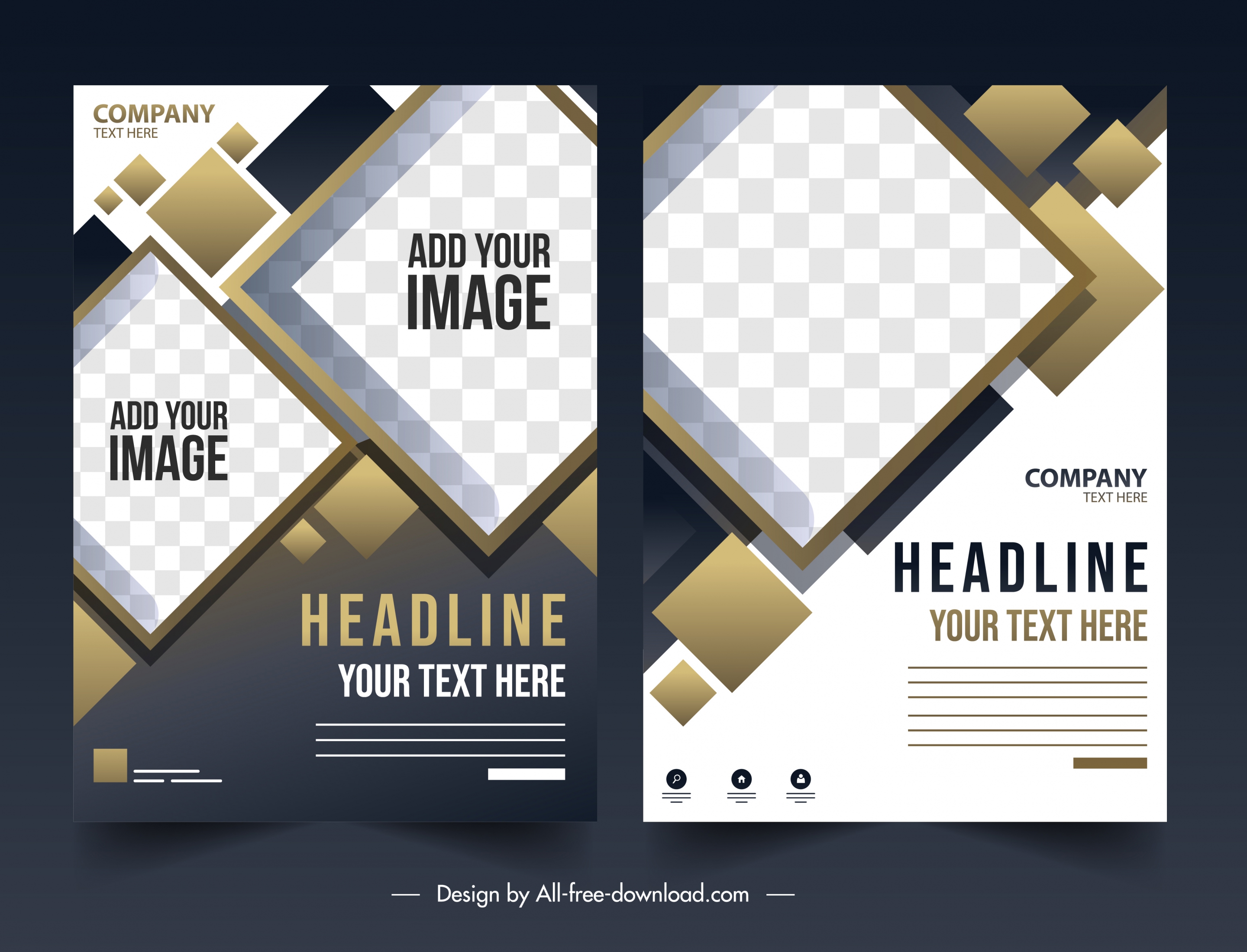 corporate flyer templates modern elegant checkered geometric decor