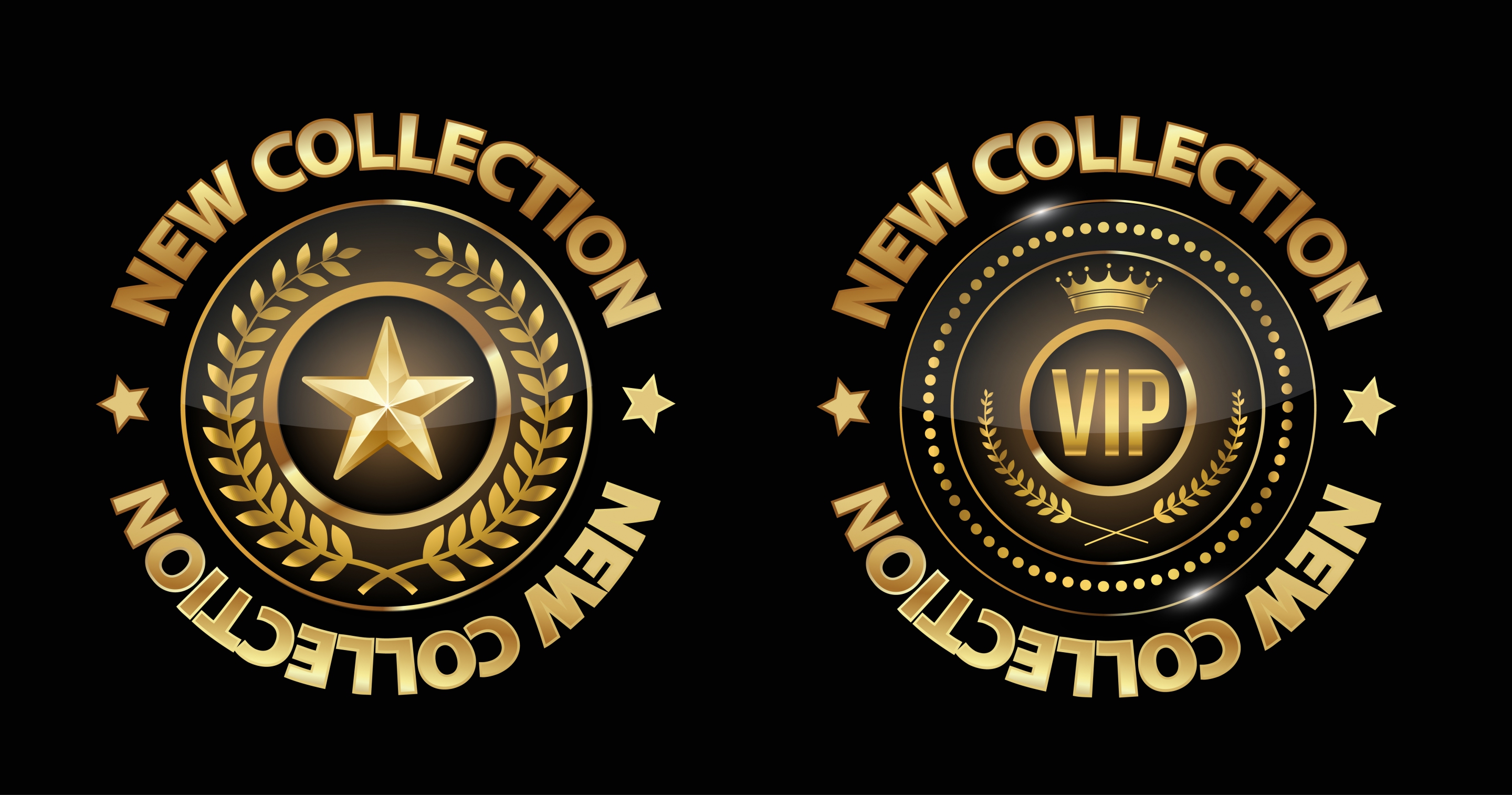 fashion logotype templates shiny golden circle decor