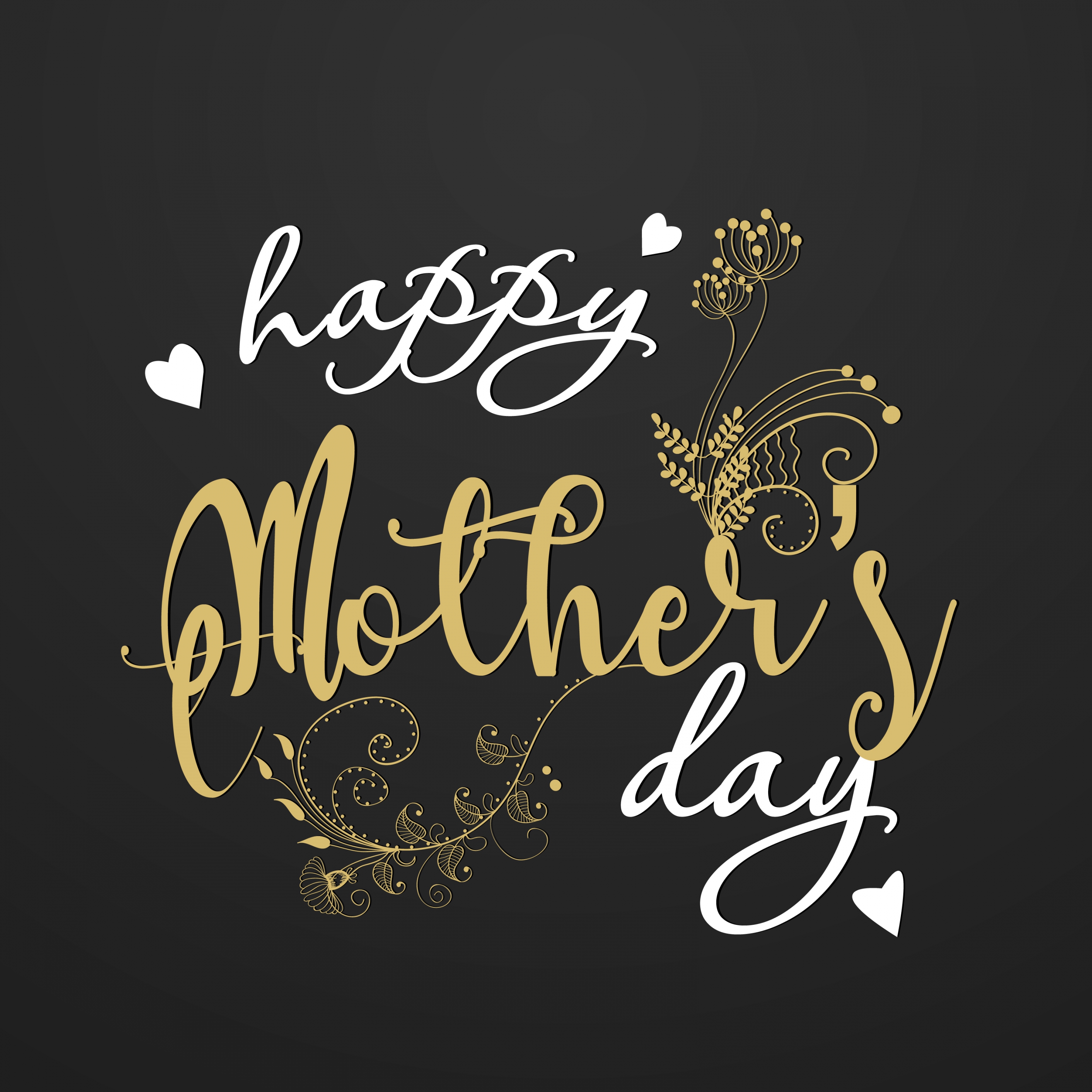 mother day banner calligraphic text decoration dark backdrop