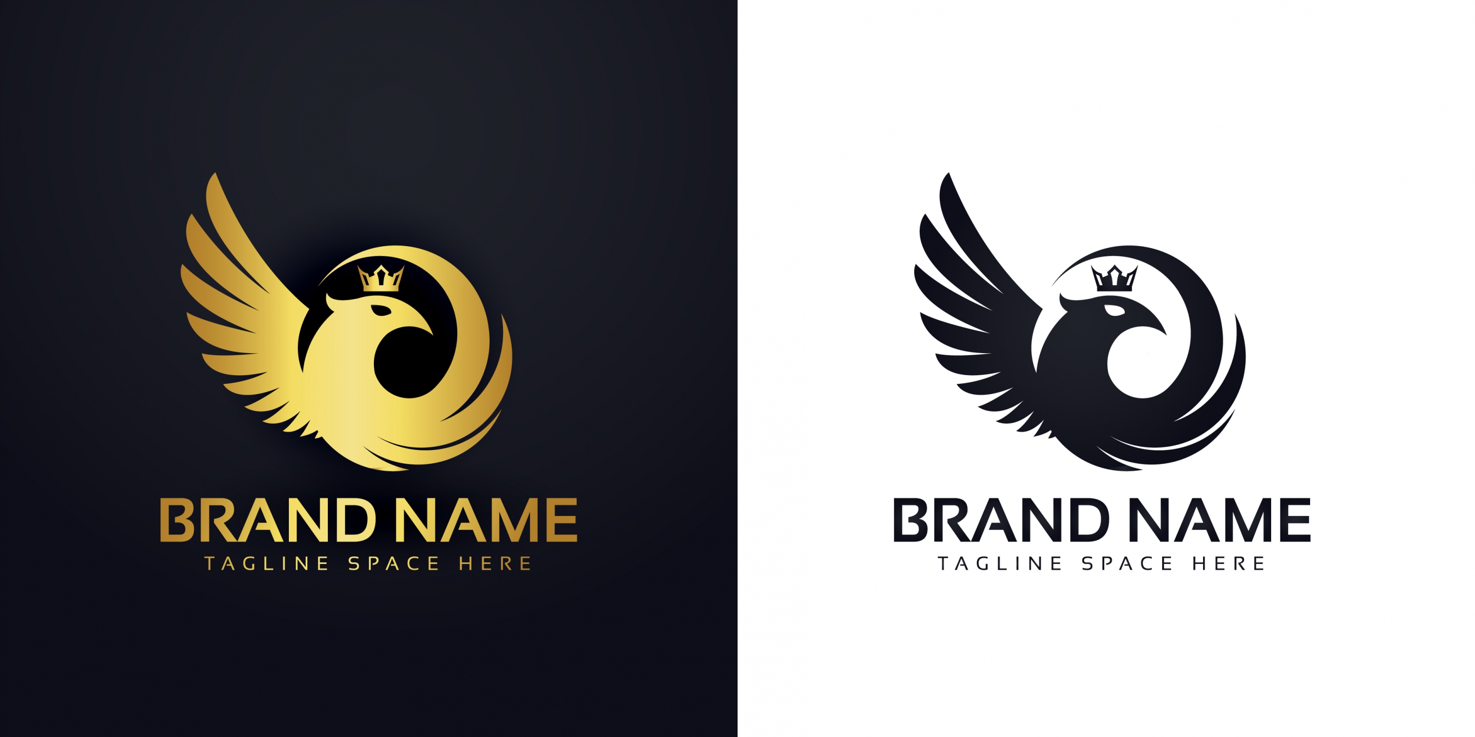 bird logo template wings icon shiny silhouette design