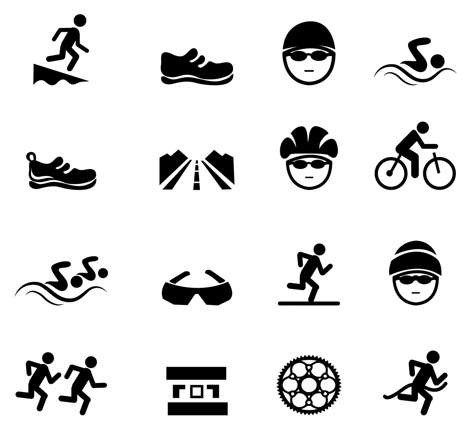 Black Triathlon Icons