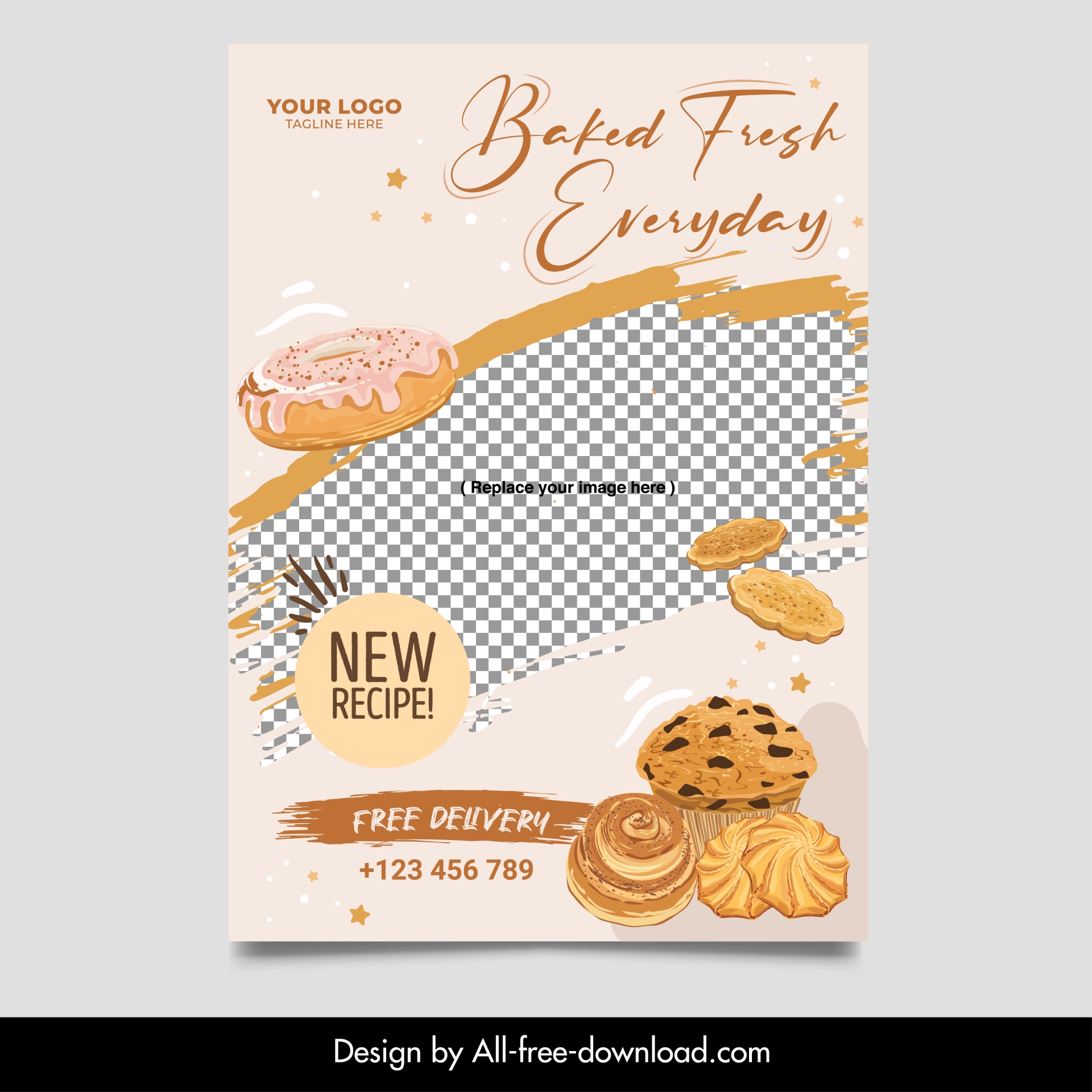 bakery flyer template checkered cakes decor