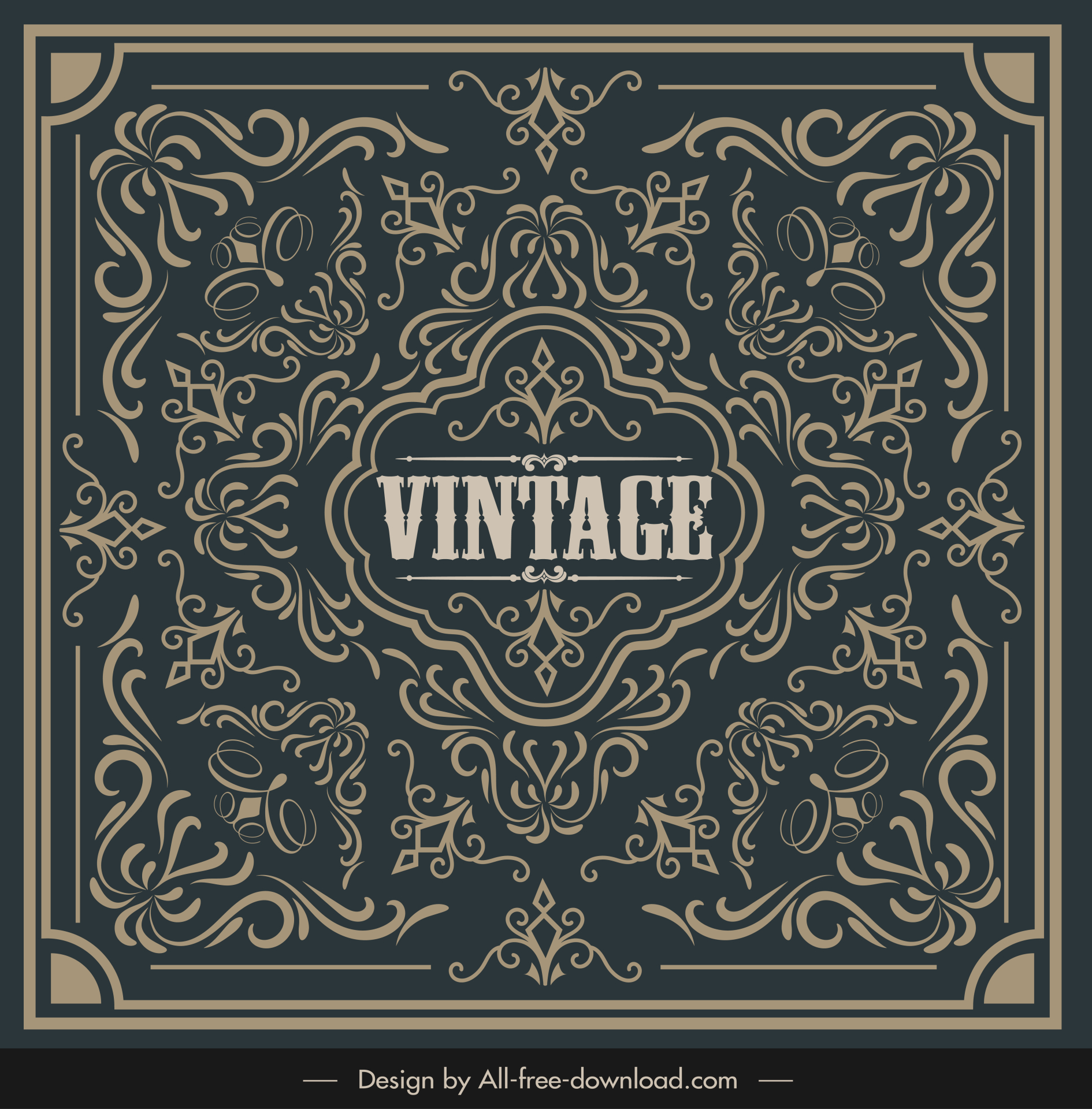 vintage frame cover template dark symmetry