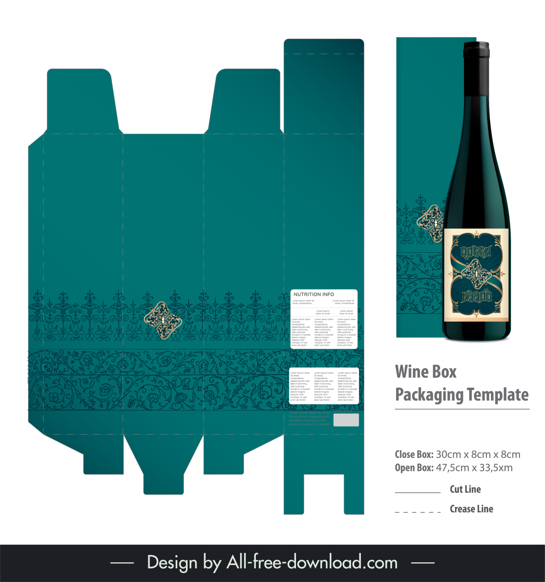 wine box packaging template elegant classical oriental