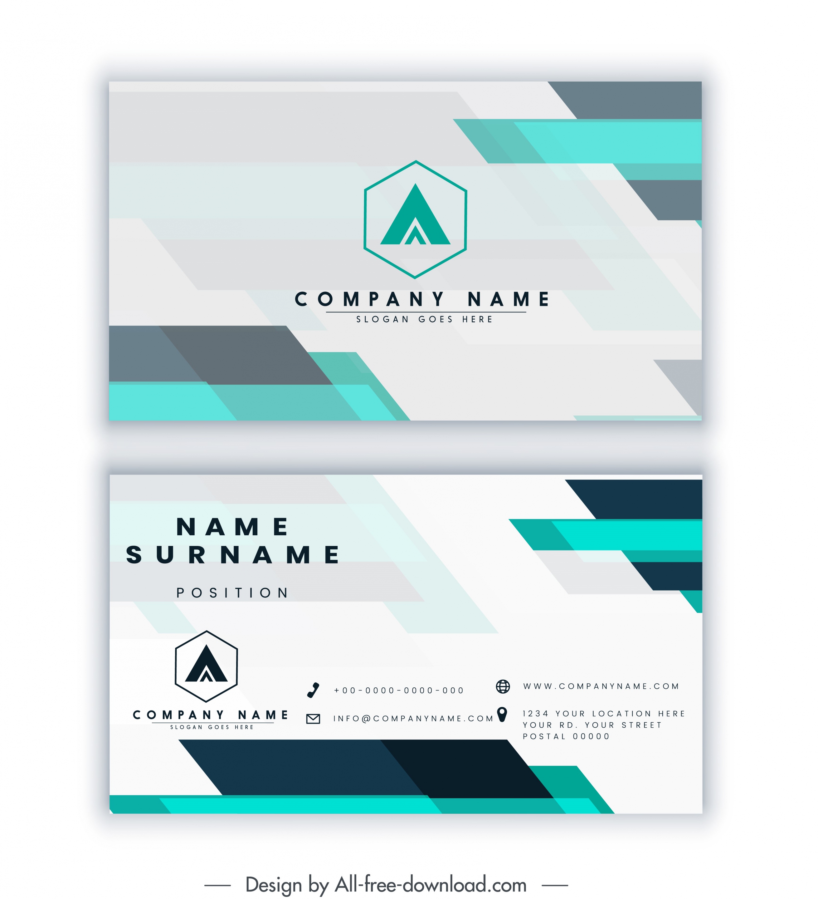 business card template modern blurred flat decor