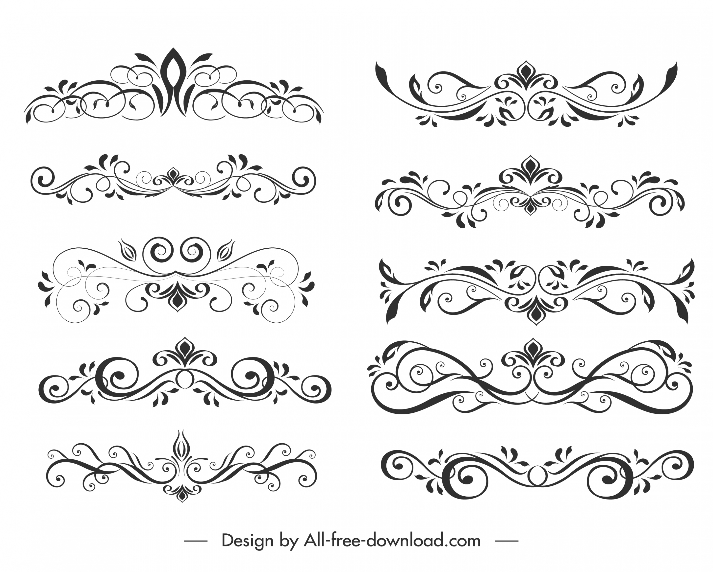 document decorative elements templates elegant classical symmetrical curves